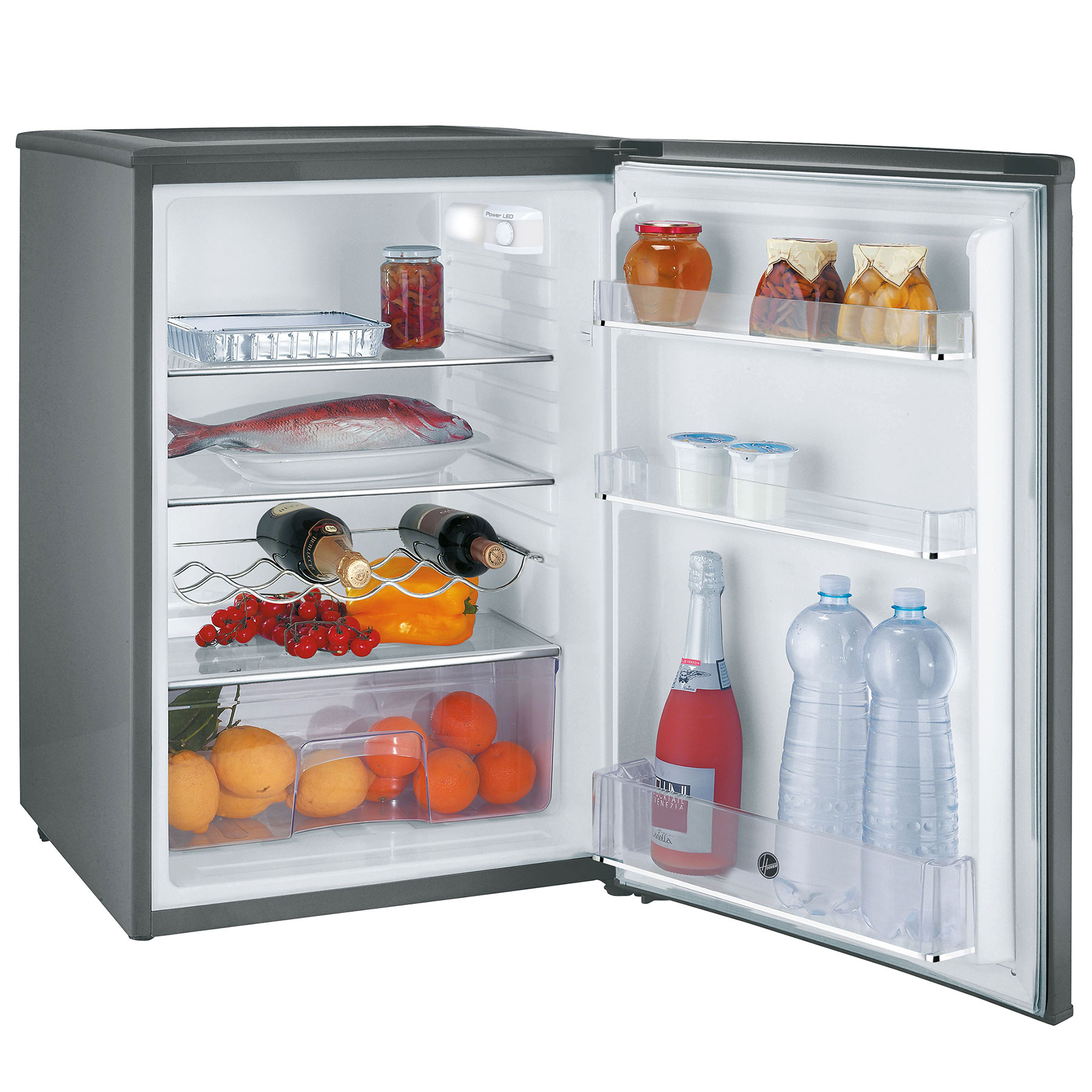 Hoover HOLHS58EXK 85cm High Undercounter Fridge in Silver 55cm Wide