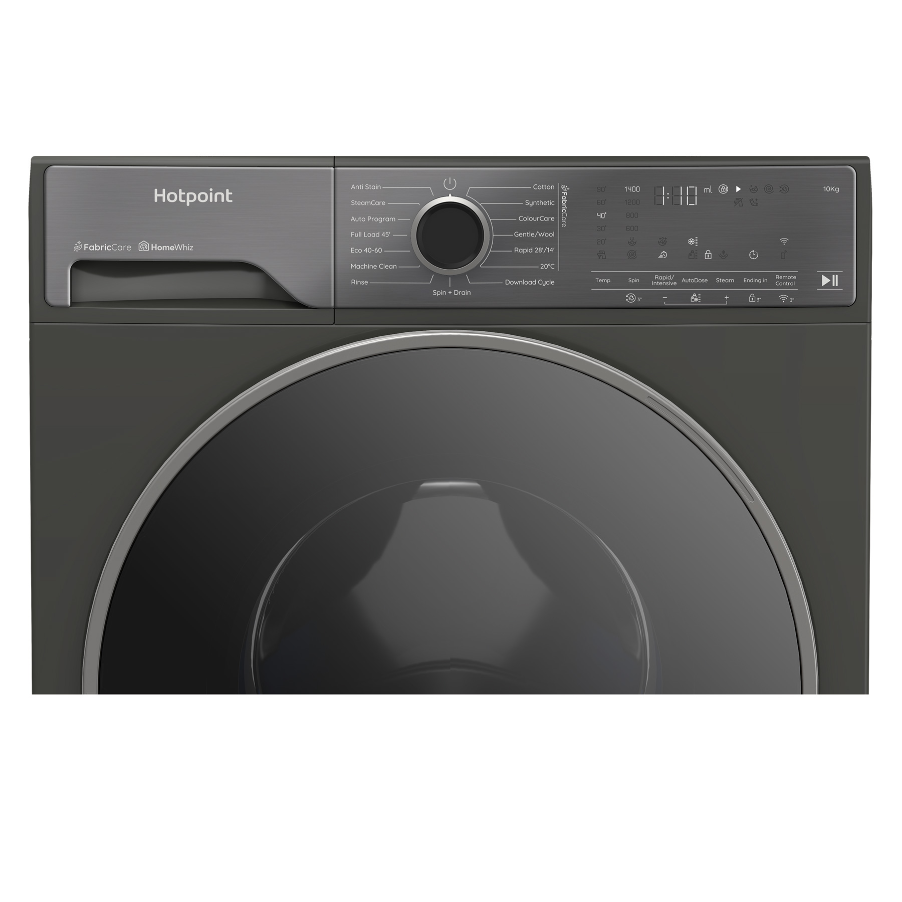 Hotpoint HP105GACARE 10kg 1400 Spin Washing Machine in Grey A Rated Ho, photo 5