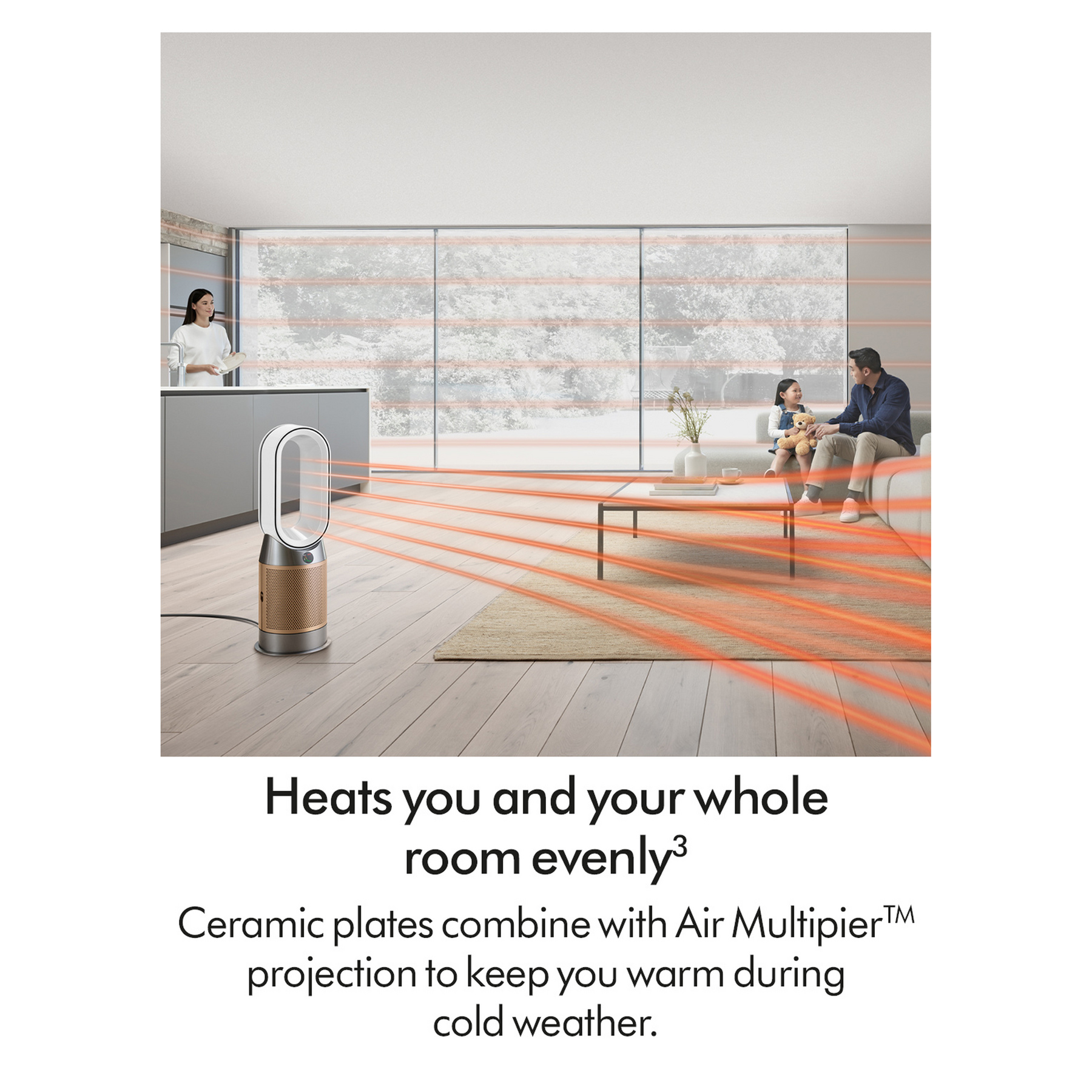 Dyson Purifier Hot+Cool HP2 De-NOx Purifying Fan Heater (HP12) - White/Gold, photo 5
