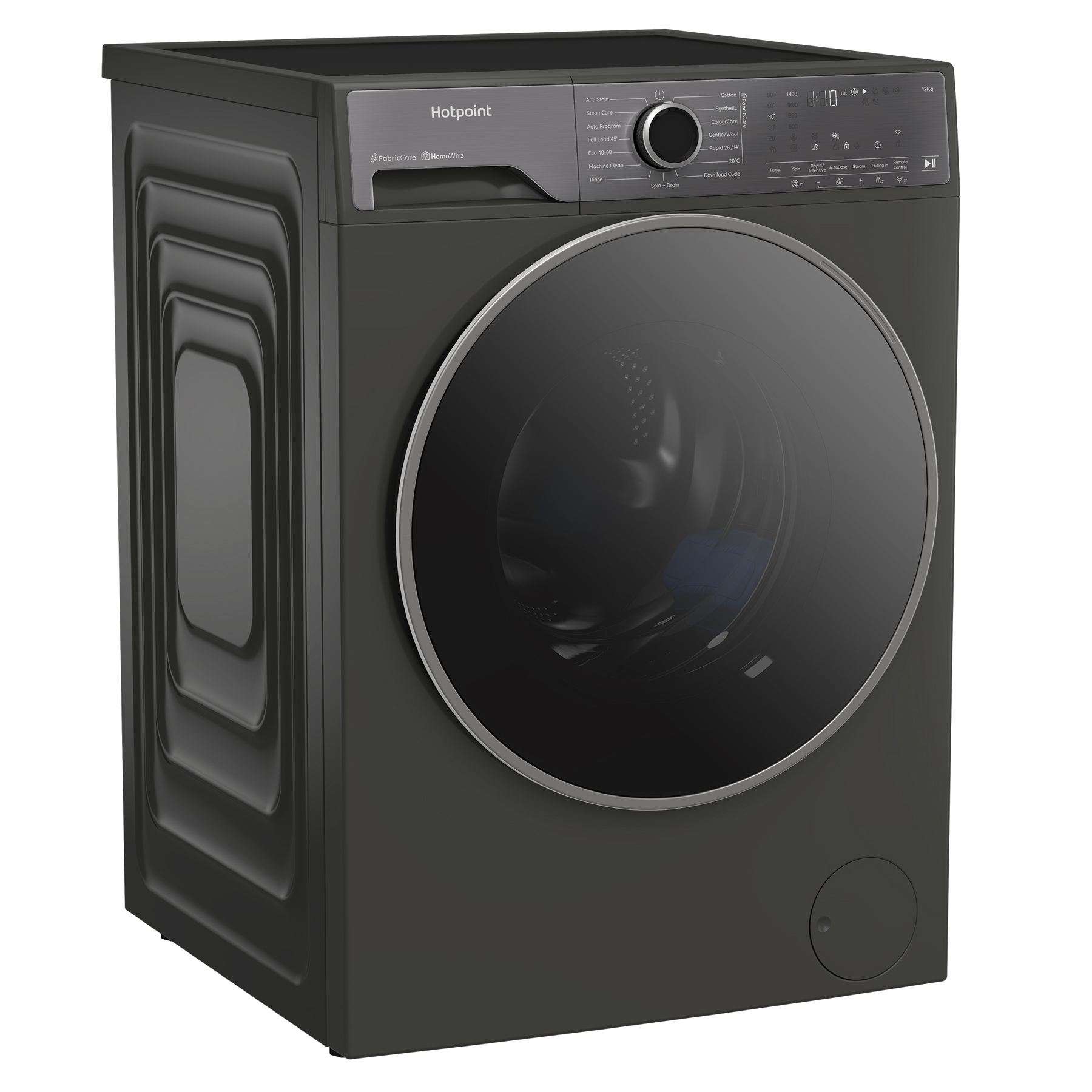 Hotpoint HP124GACARE 12kg 1400 Spin Washing Machine in Manhattan Grey, photo 3