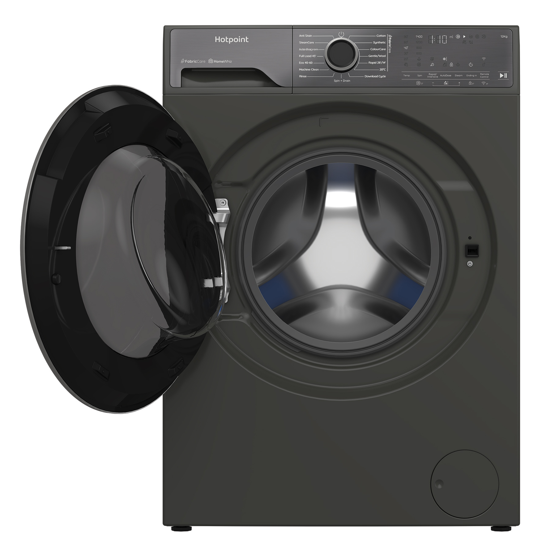 Hotpoint HP124GACARE 12kg 1400 Spin Washing Machine in Manhattan Grey, photo 4