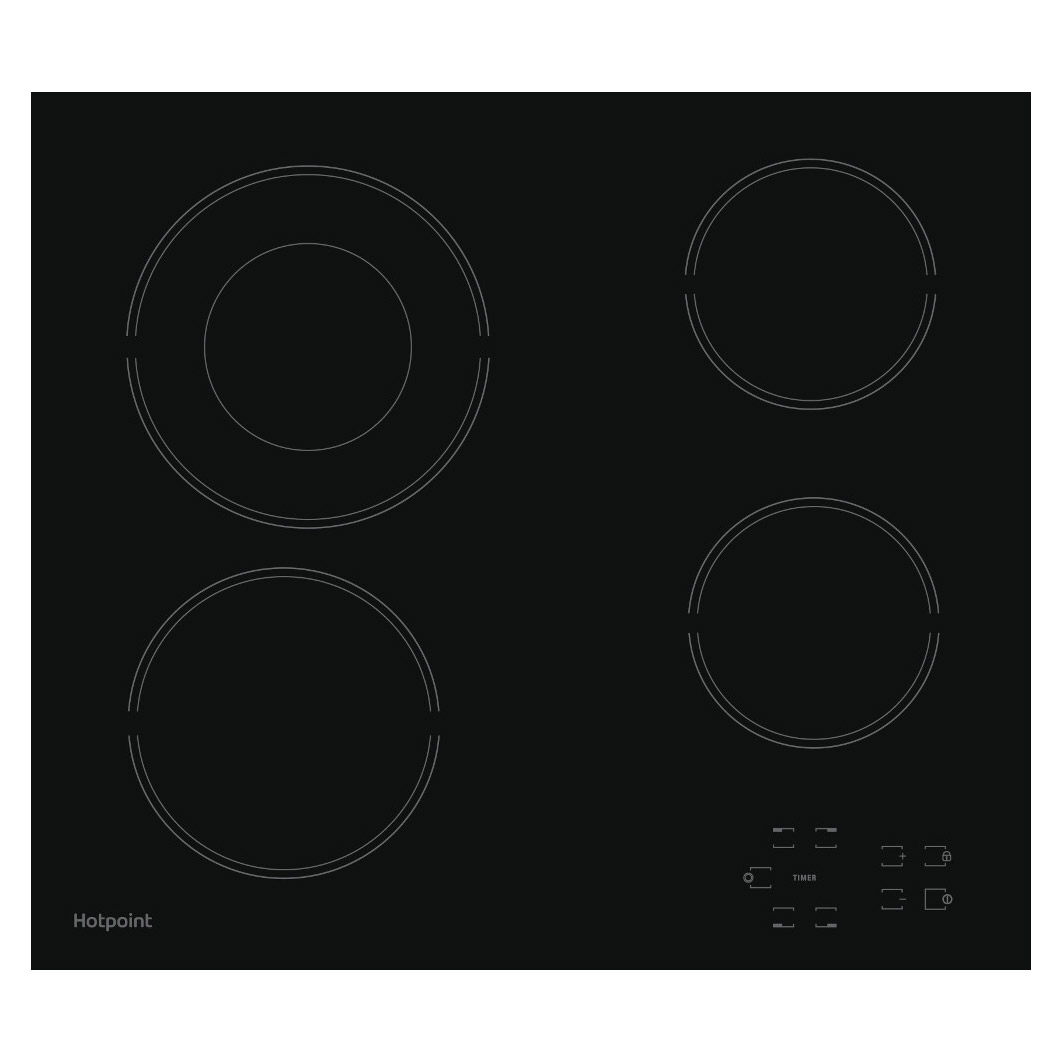 Image of Hotpoint HR612CH 60cm 4 Zone Frameless Ceramic Hob Black Touch Control