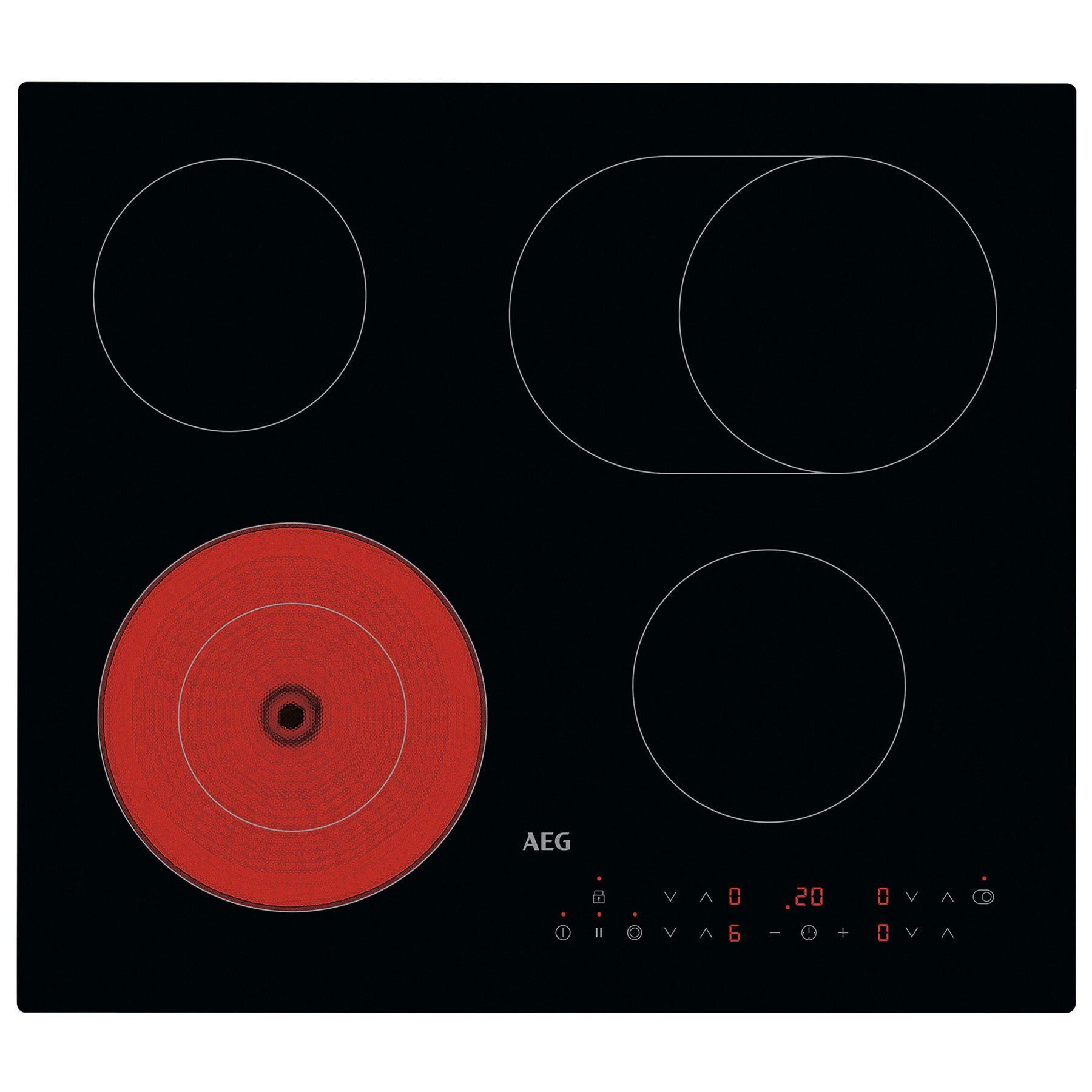 AEG HRX64360CB 60cm 4 Zone Ceramic Hob in Black