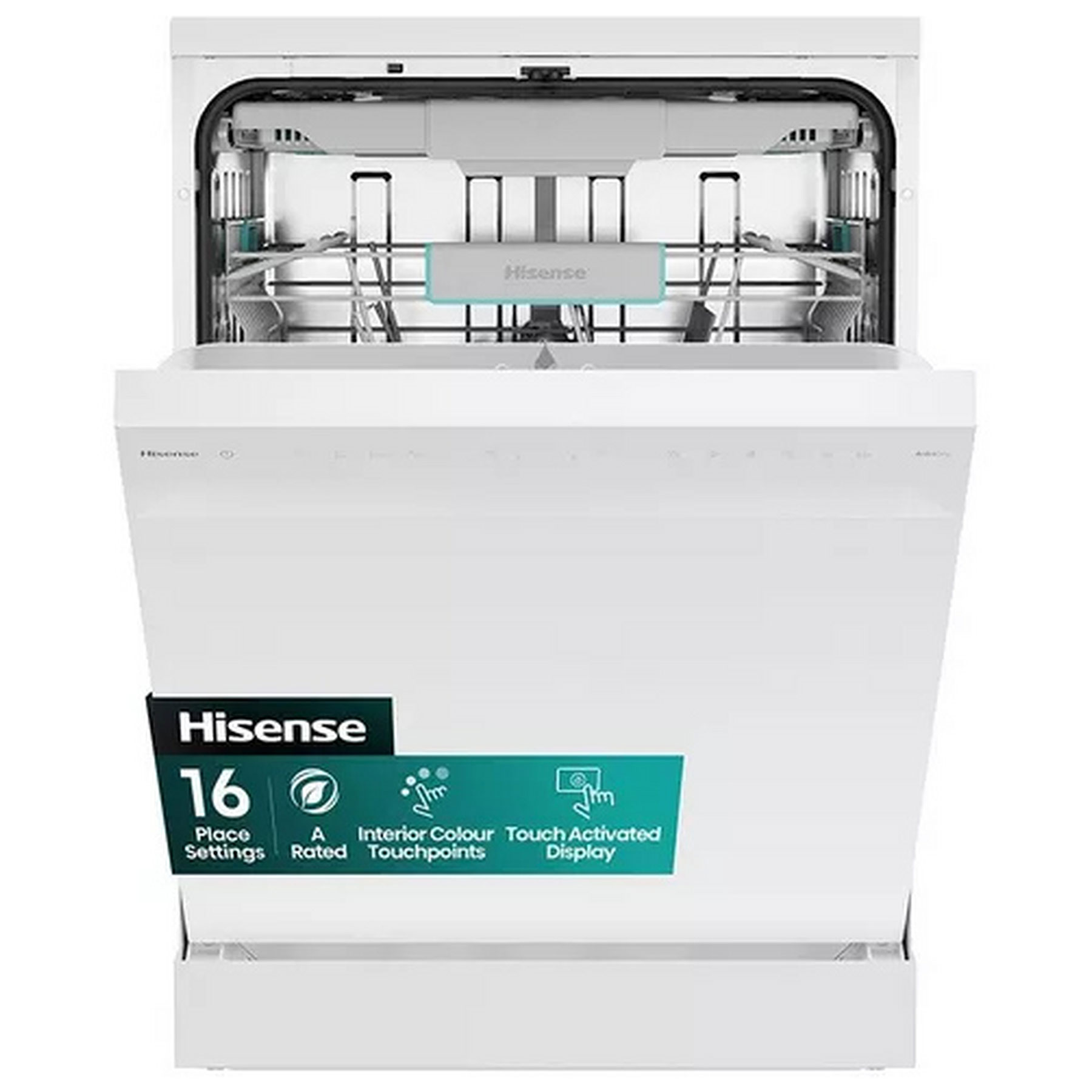 Hisense HS663A90WUK 60cm Dishwasher in White 16 Place Setting A Rated