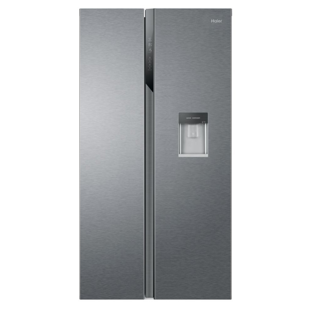Haier HSR3918EWPG American Fridge Freezer in Silver with Water Non Plu