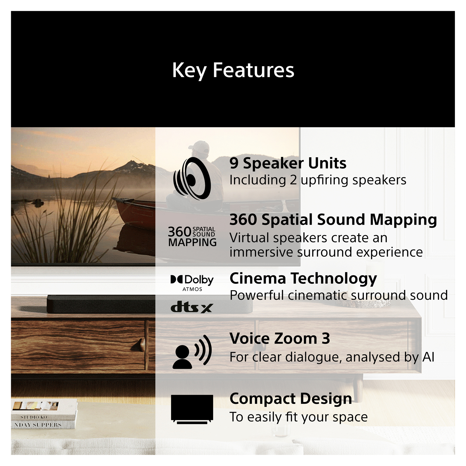 Sony HTA7100 5 0 2Ch Theatre Bar 7 Soundbar in Black Dolby Atmos DTS X, photo 2