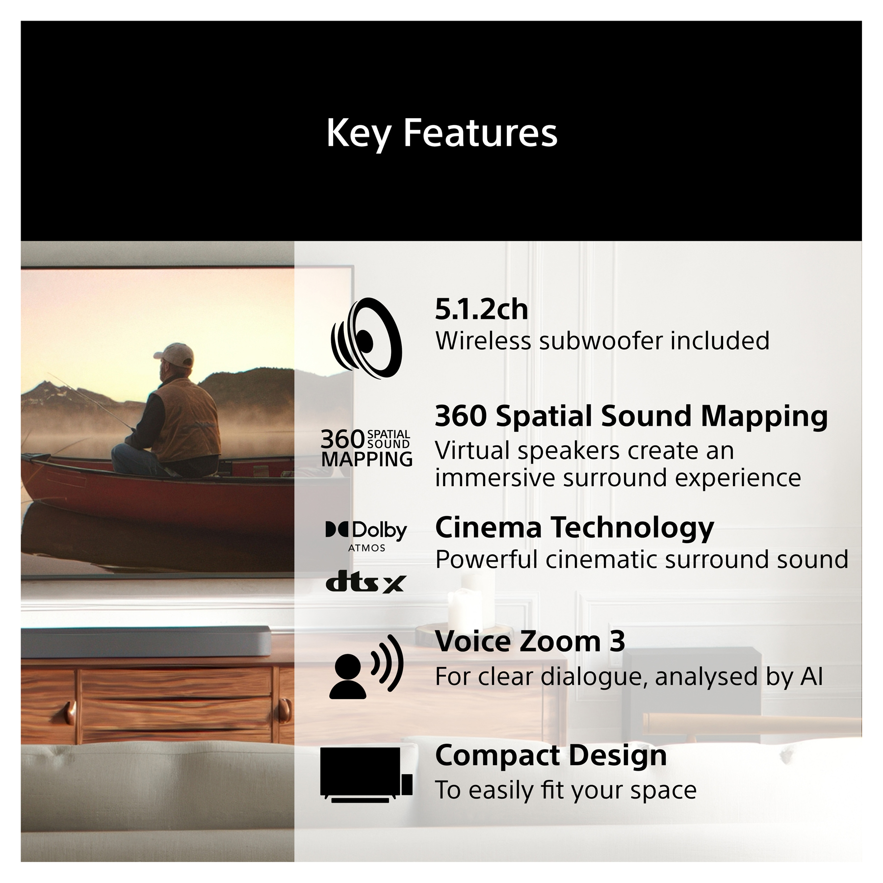 Sony HTA7100KIT 5 1 2Ch Theatre Bar 7 Soundbar Wireless Subwoofer in B, photo 2