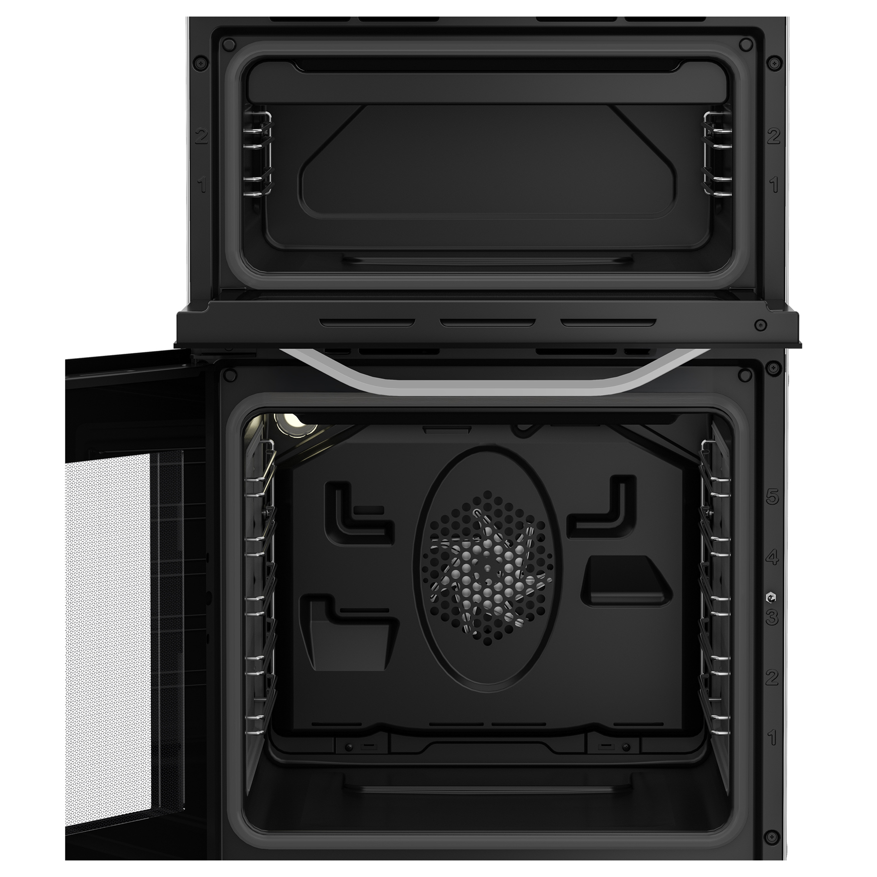 Hotpoint HTE5VCW 50cm Twin Cavity Electric Cooker in White Ceramic Hob, photo 5