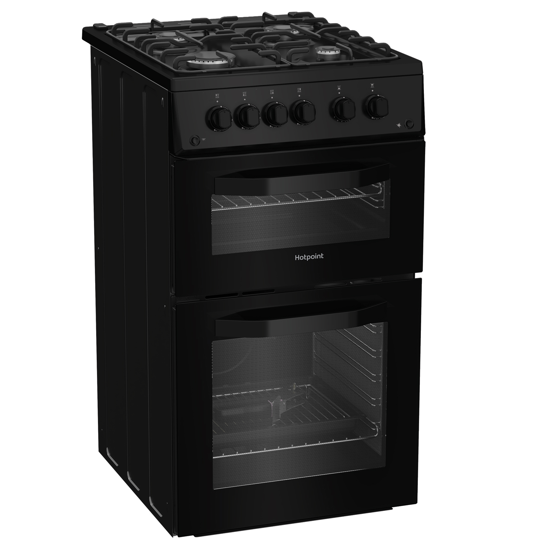 Hotpoint HTG5GCB 50cm Twin Cavity Gas Cooker in Black 59L, photo 2