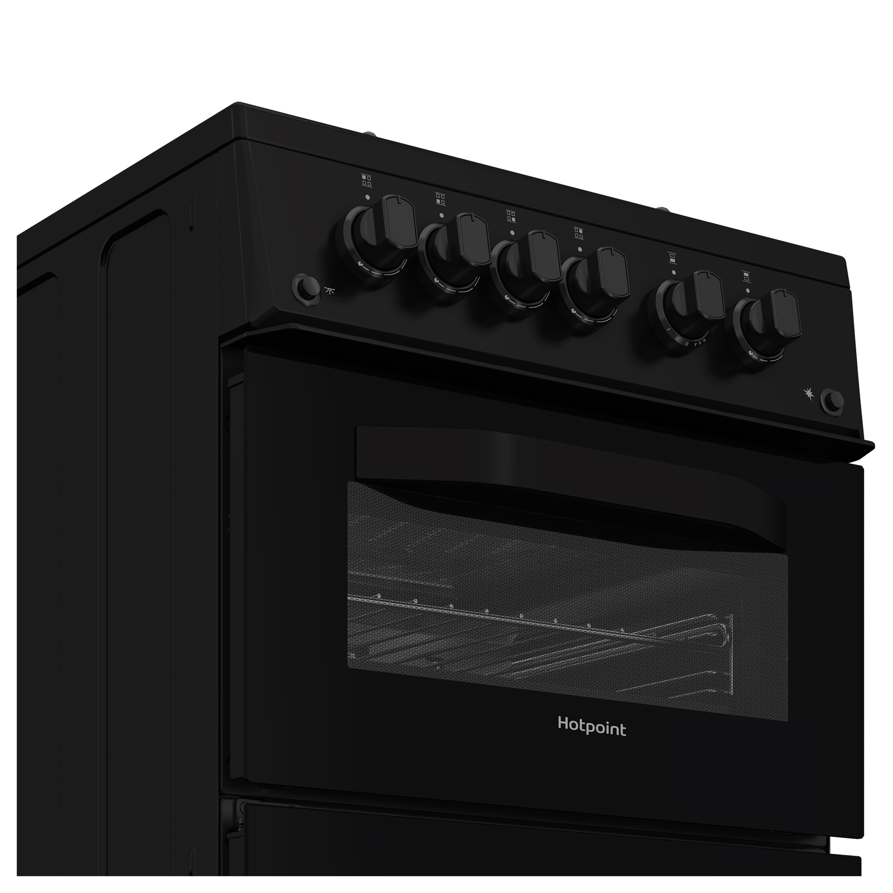 Hotpoint HTG5GCB 50cm Twin Cavity Gas Cooker in Black 59L, photo 4