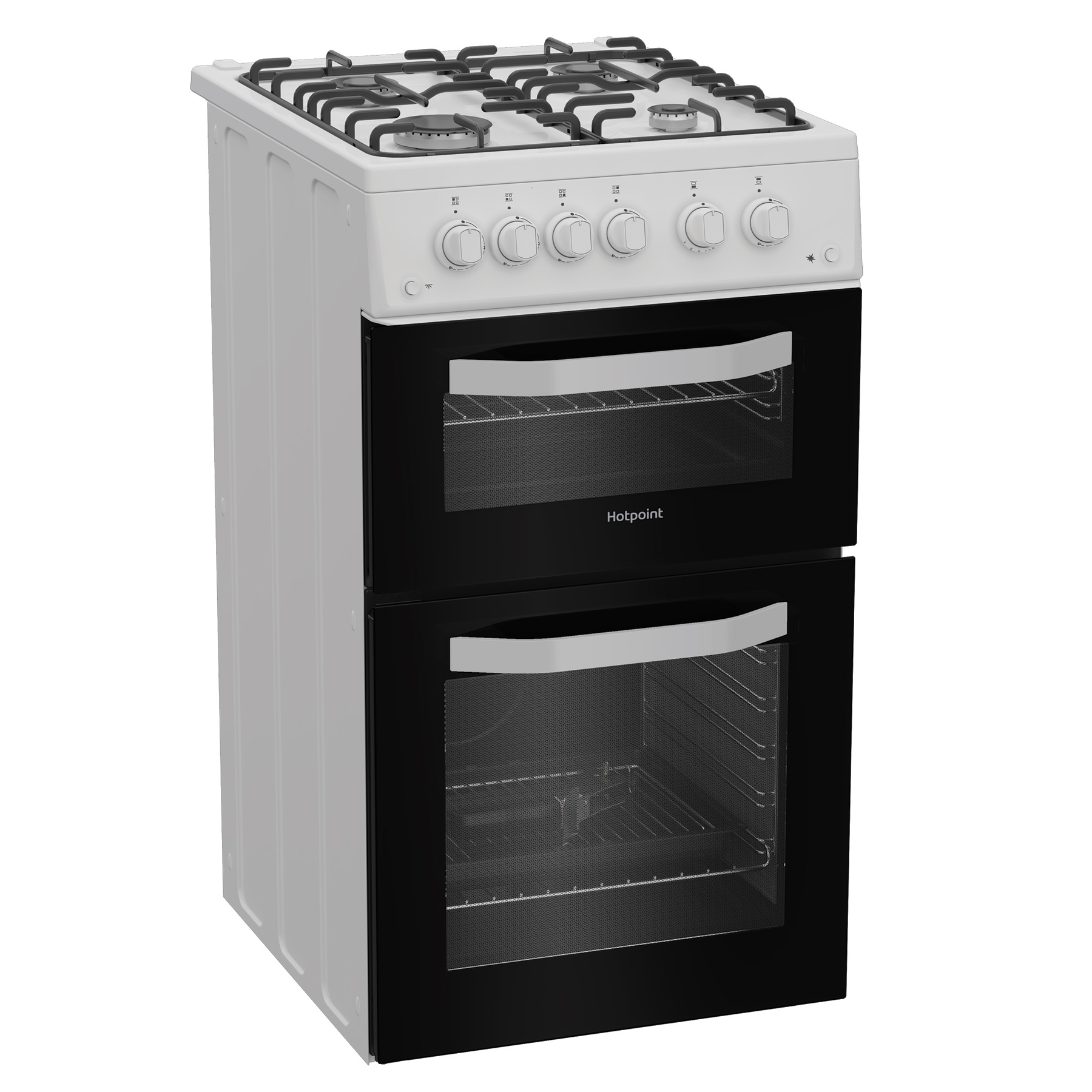 Hotpoint HTG5GCW 50cm Twin Cavity Gas Cooker in White 59L, photo 2