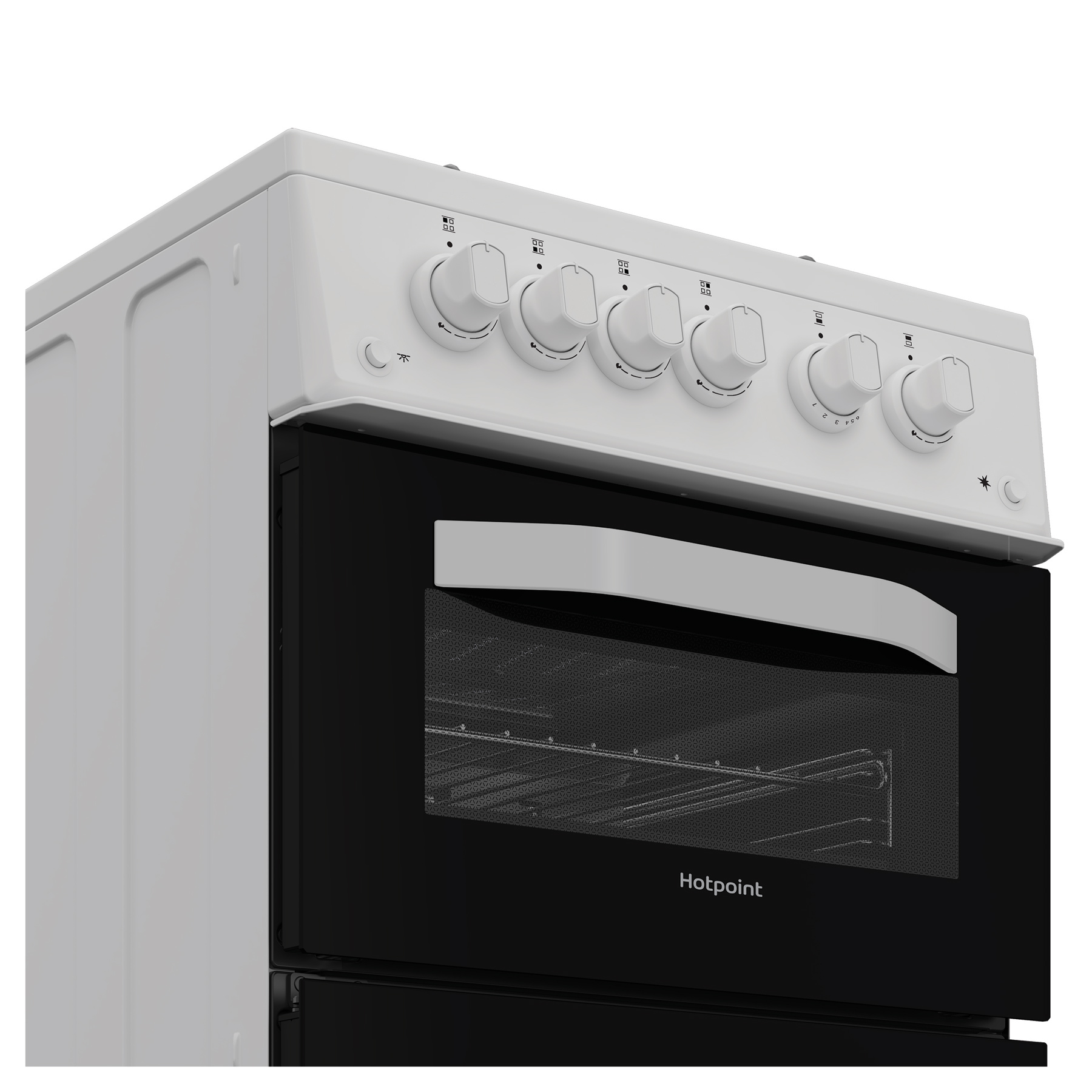 Hotpoint HTG5GCW 50cm Twin Cavity Gas Cooker in White 59L, photo 4
