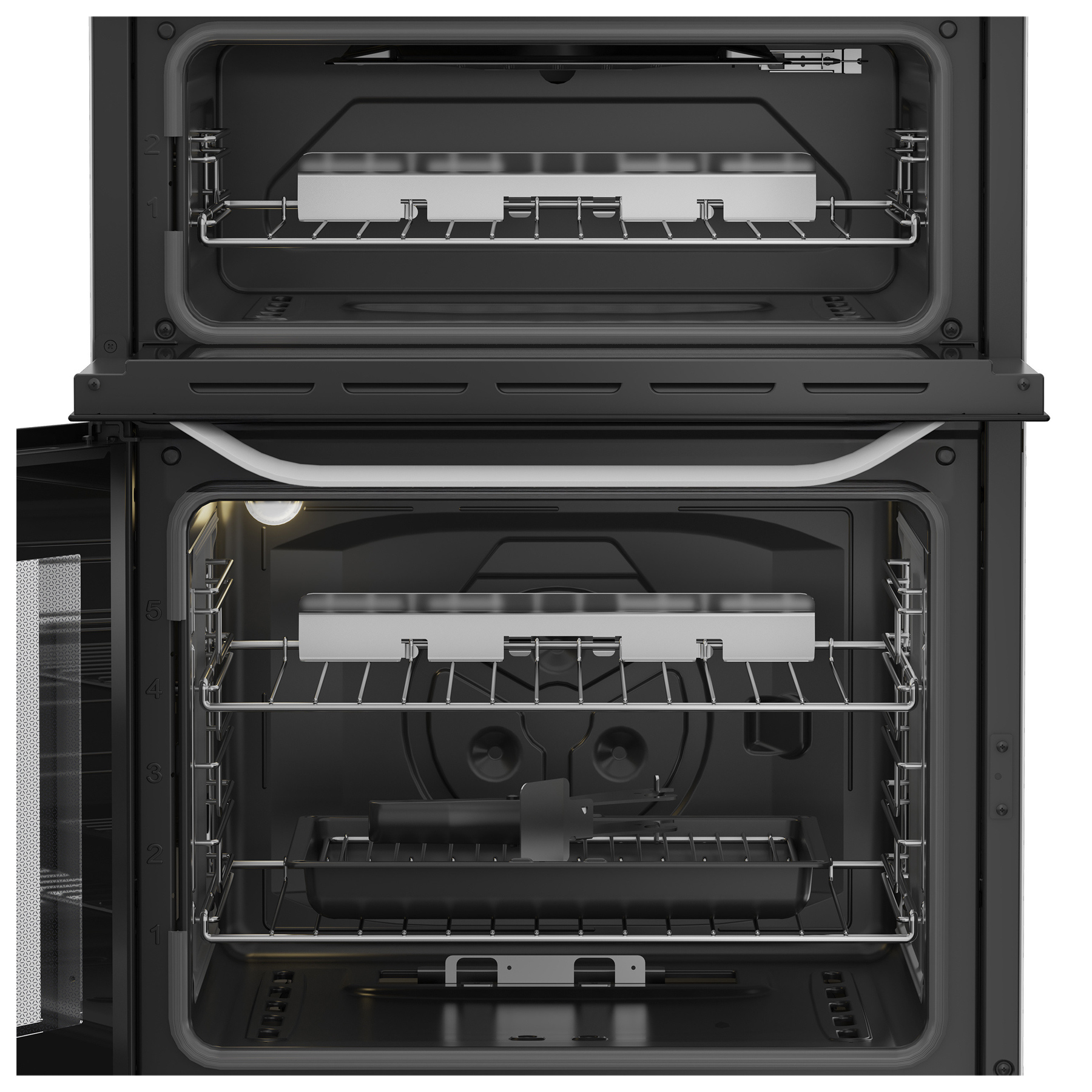 Hotpoint HTG6GDCW 60cm Twin Cavity Gas Cooker with Glass Lid in White, photo 5