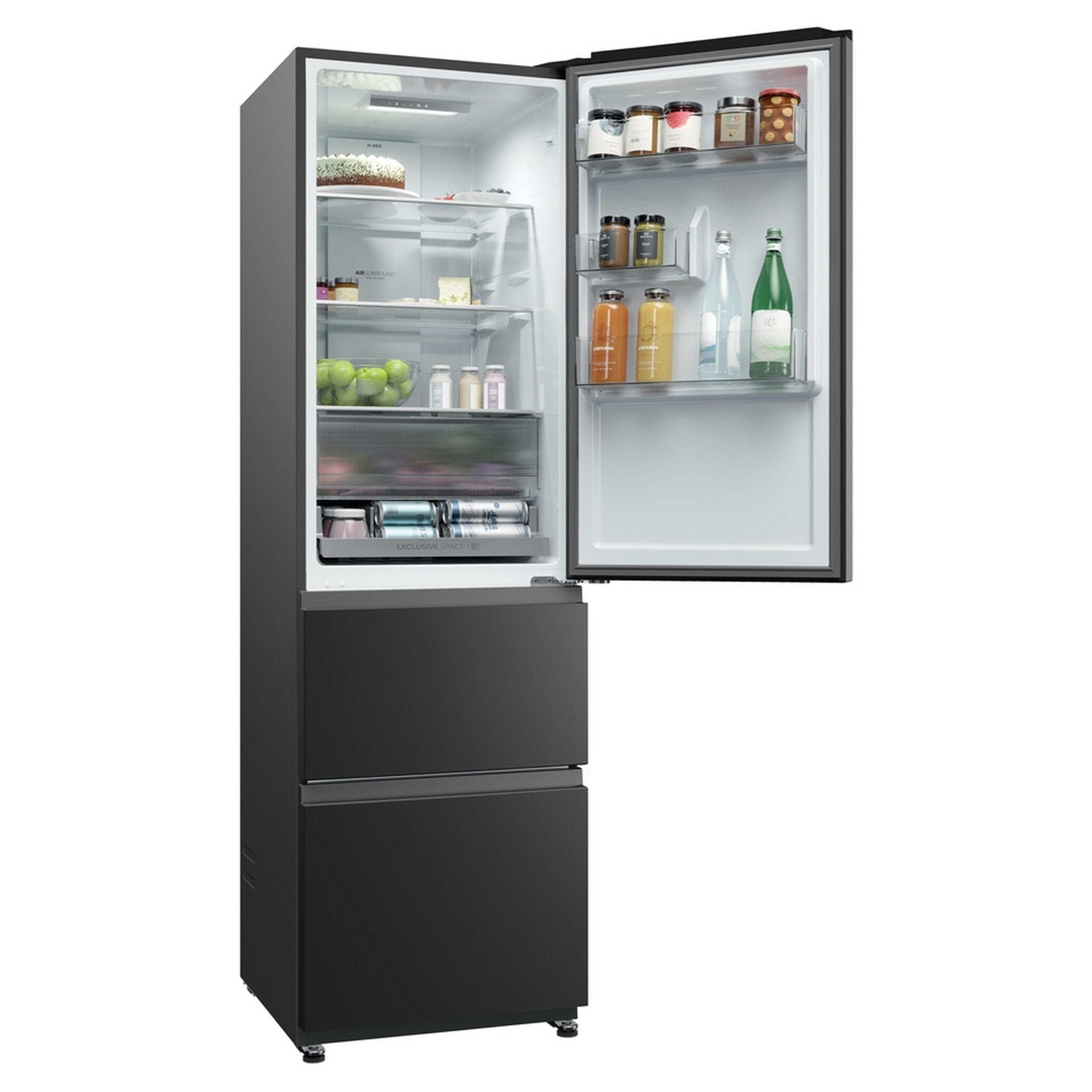 Haier HTR3518ENMTK 185cm High 60 40 Frost Free Fridge Freezer in Black, photo 5