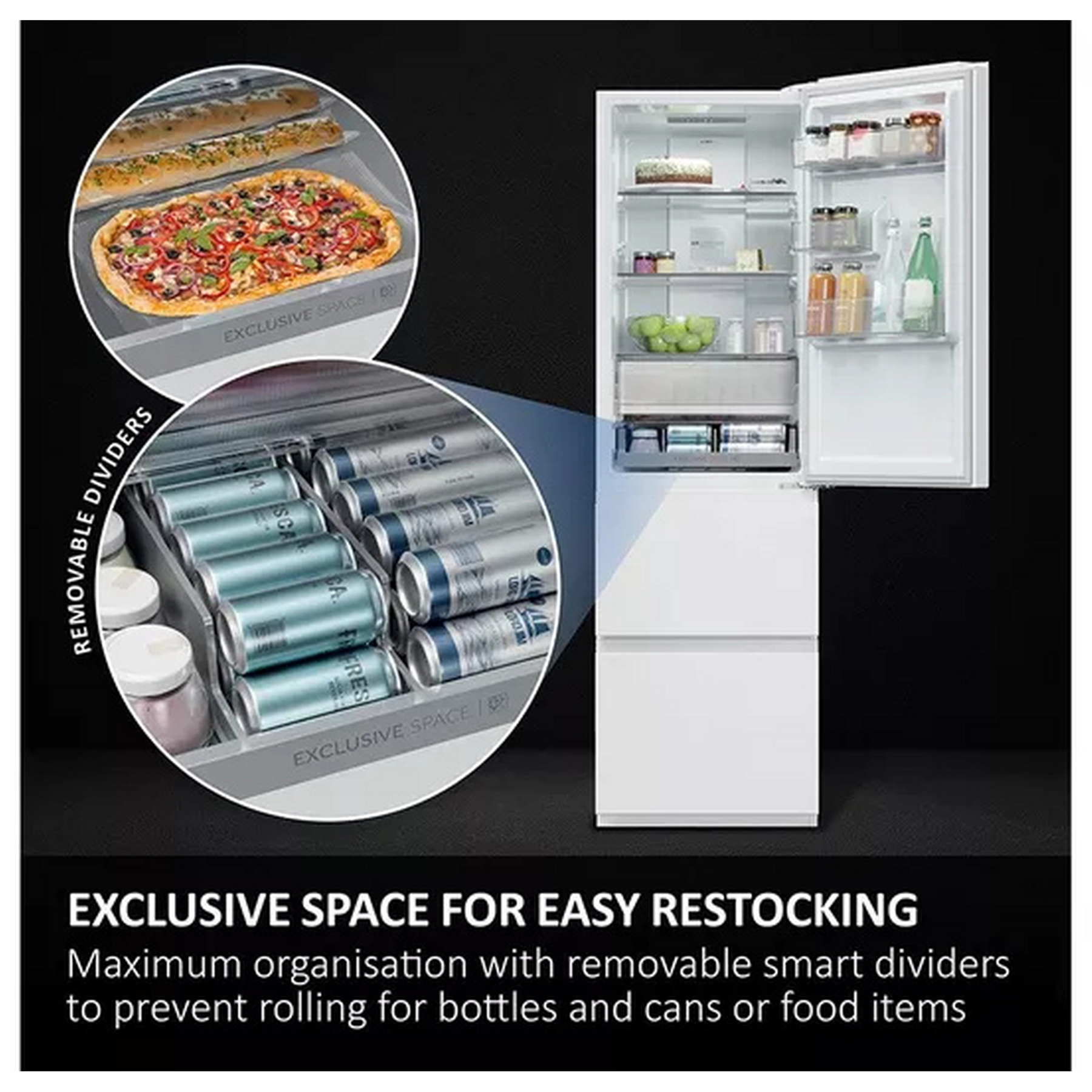 Haier HTR3518ENMWK 185cm High 60 40 Frost Free Fridge Freezer in White, photo 5