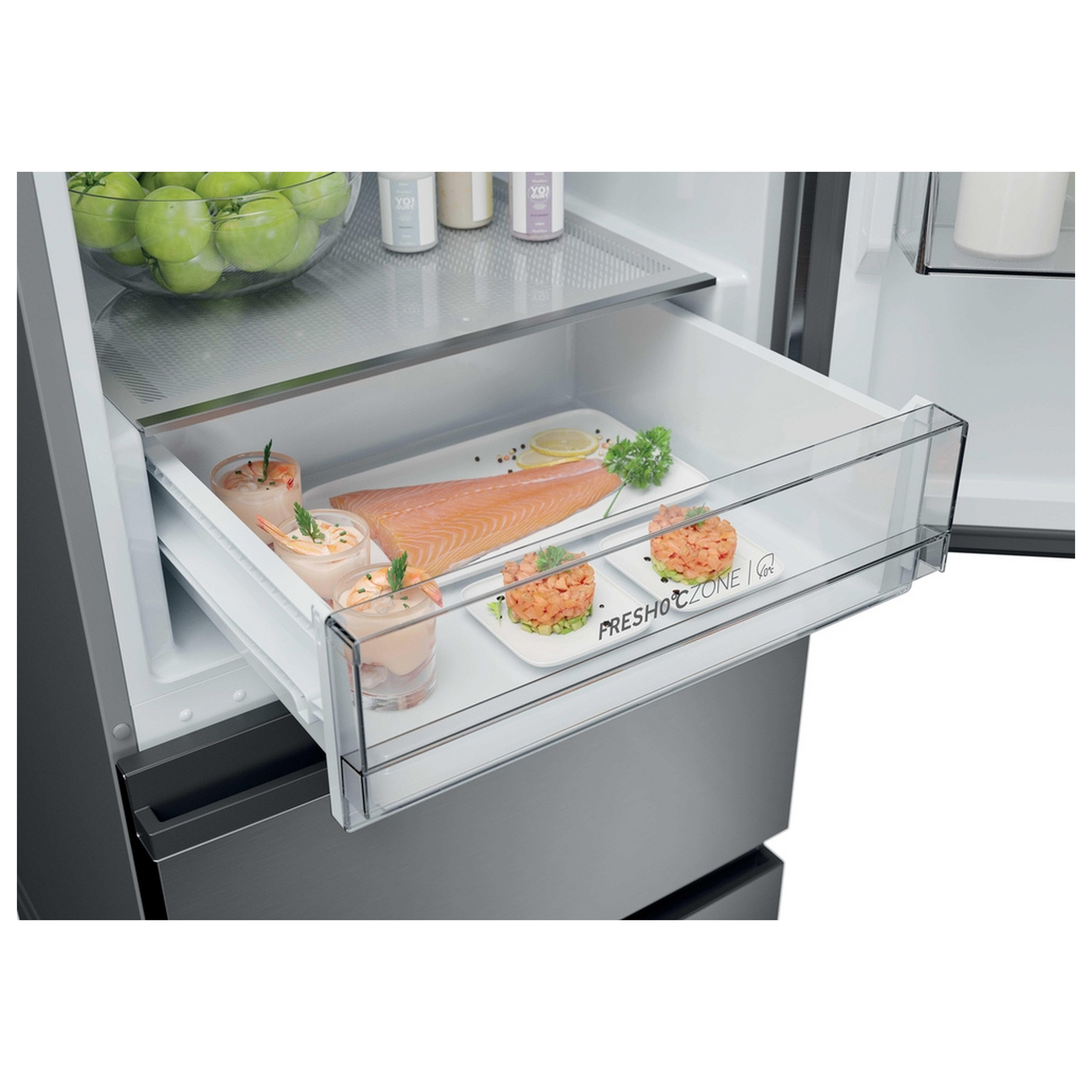 Haier HTR3618DNMG 60/40 Freestanding Total No Frost Fridge Freezer Silver, photo 5