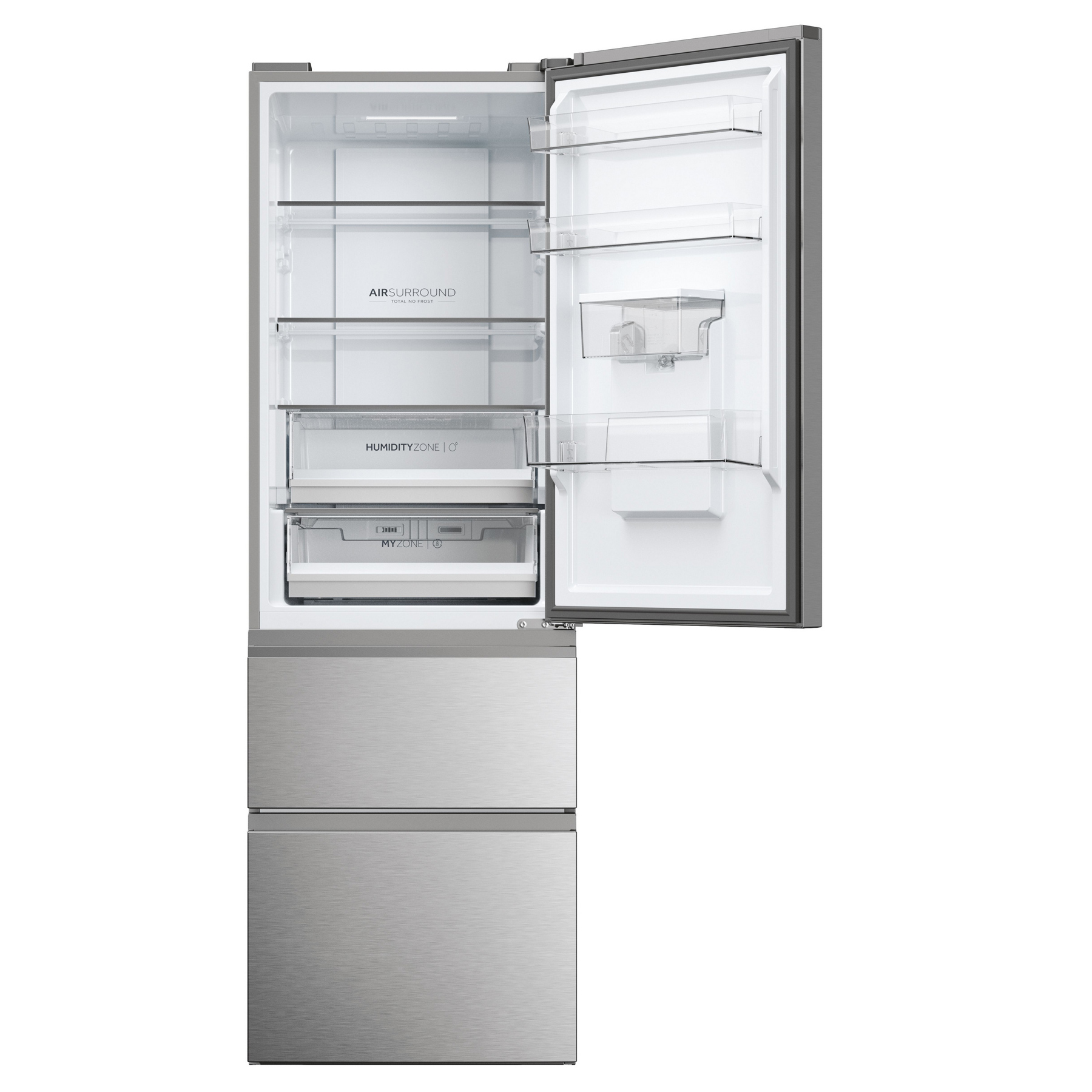 Haier HTW5618EWMG 185cm High 60 40 Frost Free Fridge Freezer in Silver, photo 3