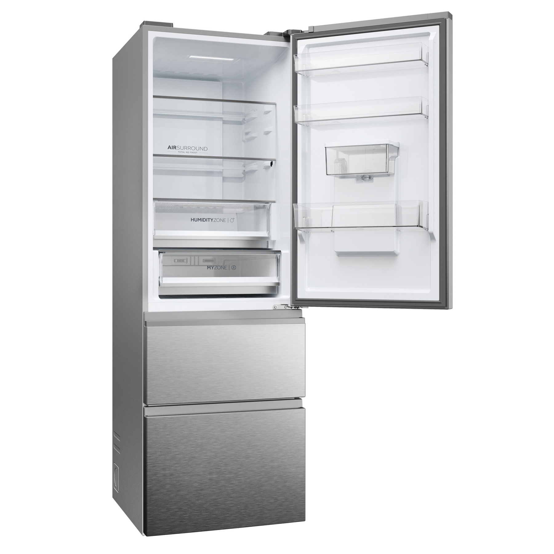 Haier HTW5618EWMG 185cm High 60 40 Frost Free Fridge Freezer in Silver, photo 5