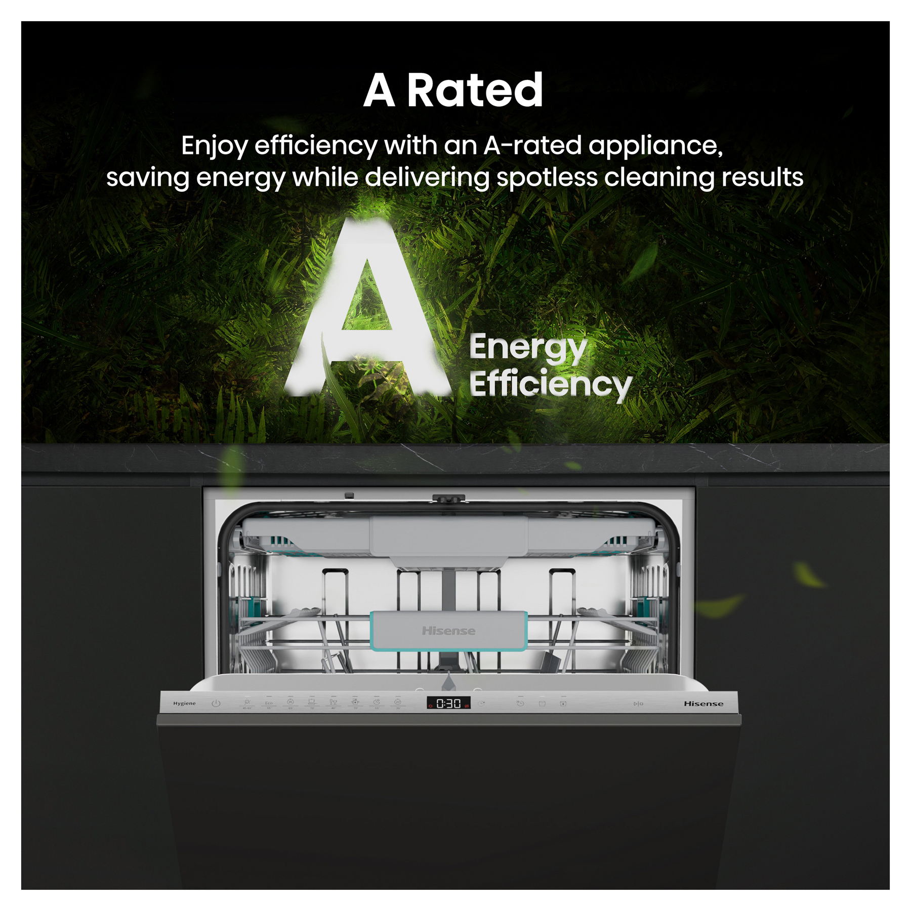 Hisense HV16AUK 60cm Fully Integrated Dishwasher 16 Place A Rated with, photo 3