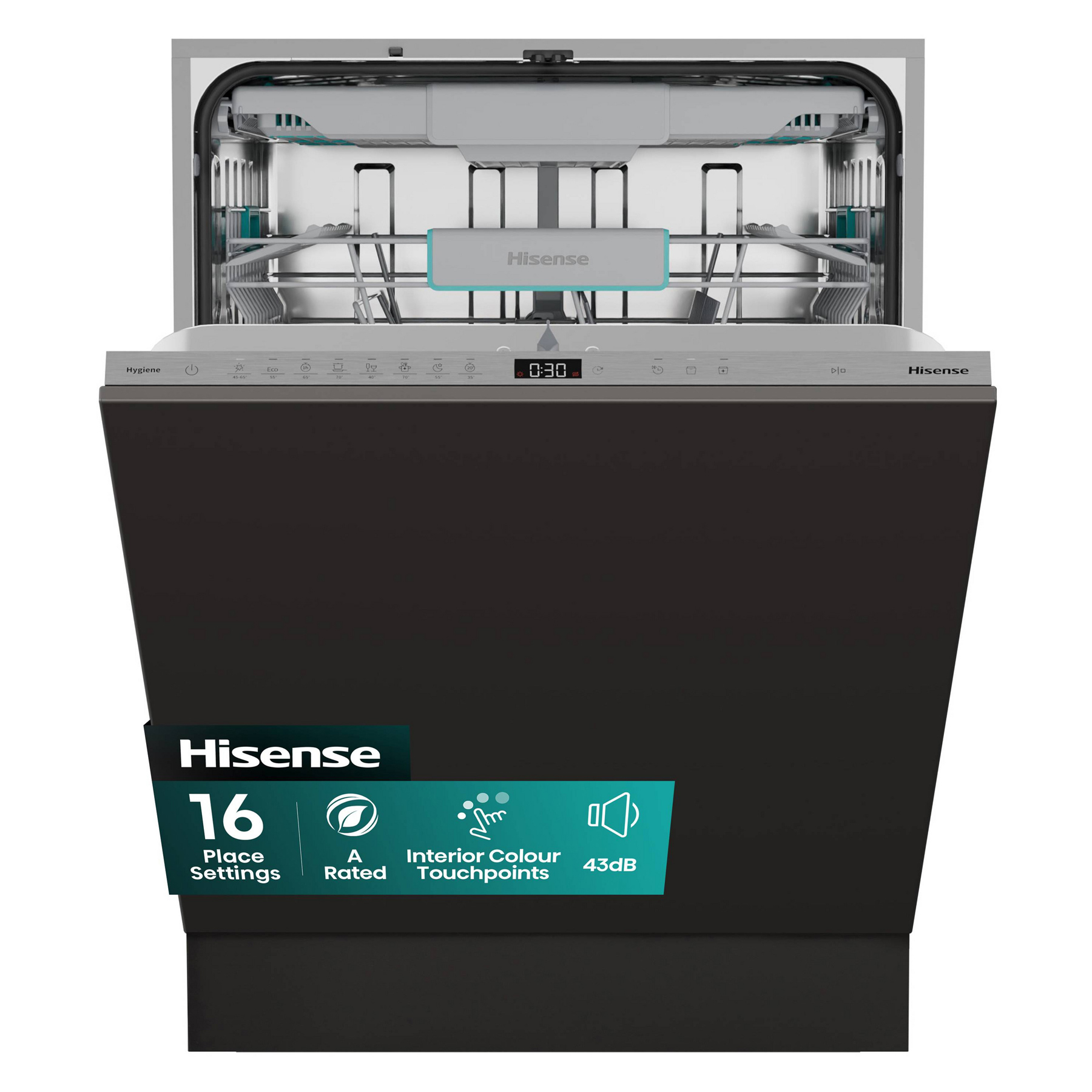 Hisense HV16AUK 60cm Fully Integrated Dishwasher 16 Place A Rated with