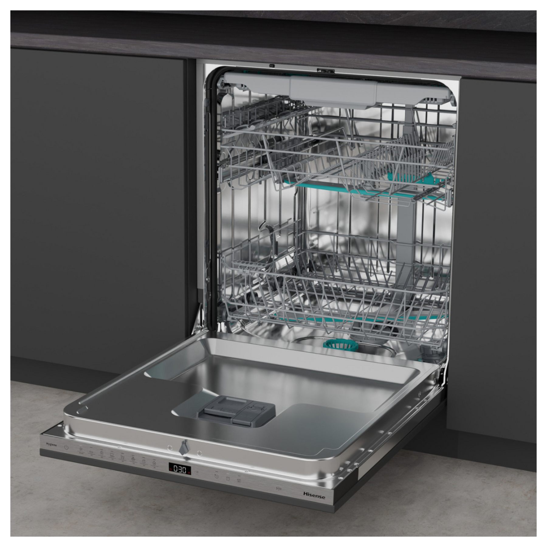 Hisense HV663A60UK 60cm Fully Integrated Dishwasher 16 Place A Rated w, photo 4