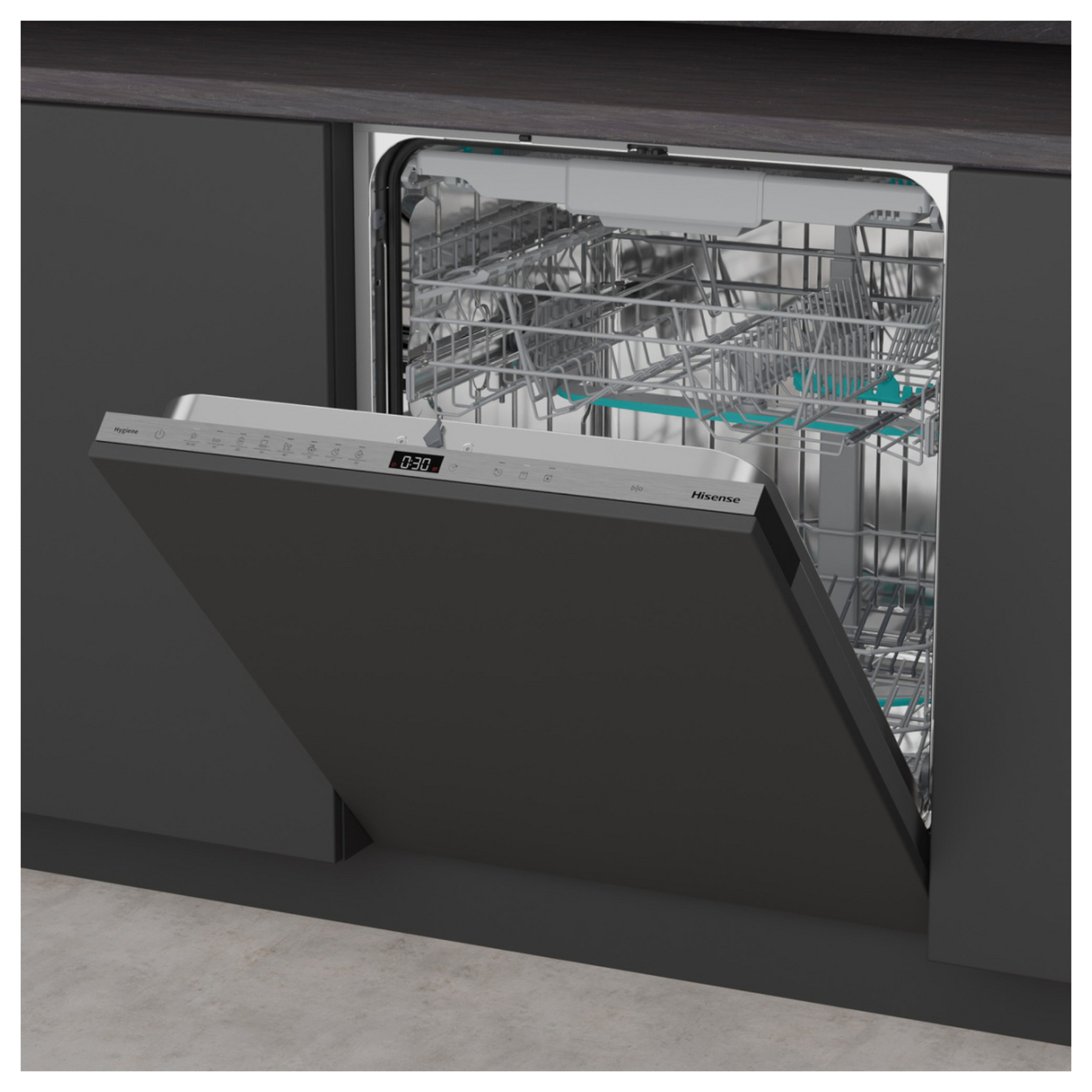 Hisense HV663A60UK 60cm Fully Integrated Dishwasher 16 Place A Rated w, photo 5