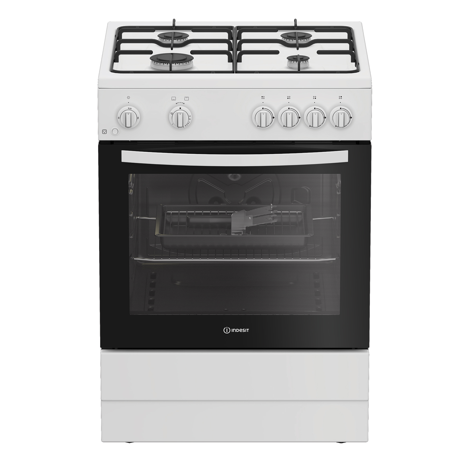 Indesit I6GGMMWUK 60cm Single Oven Gas Cooker in White 4 Gas Burners 6