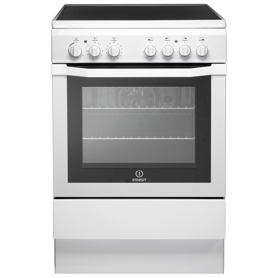 Image of Indesit I6VV2AW 60cm Single Cavity Electric Cooker in White Ceramic Ho
