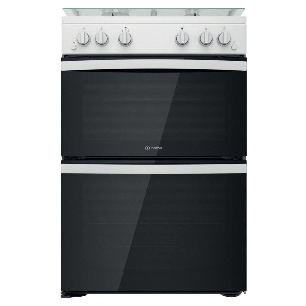 Image of Indesit ID67G0MCWUK 60cm Double Oven Gas Cooker in White Gas Hob 84 42