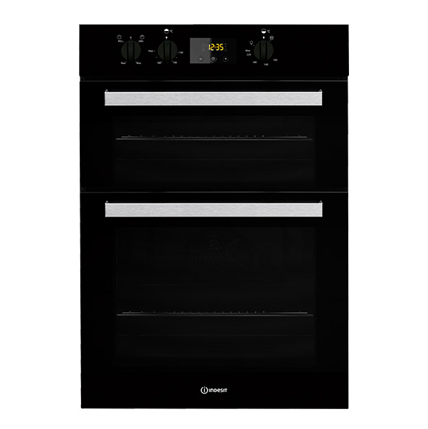 Image of Indesit IDD6340BL 60cm Built In Electric Double Oven in Black A A Rate