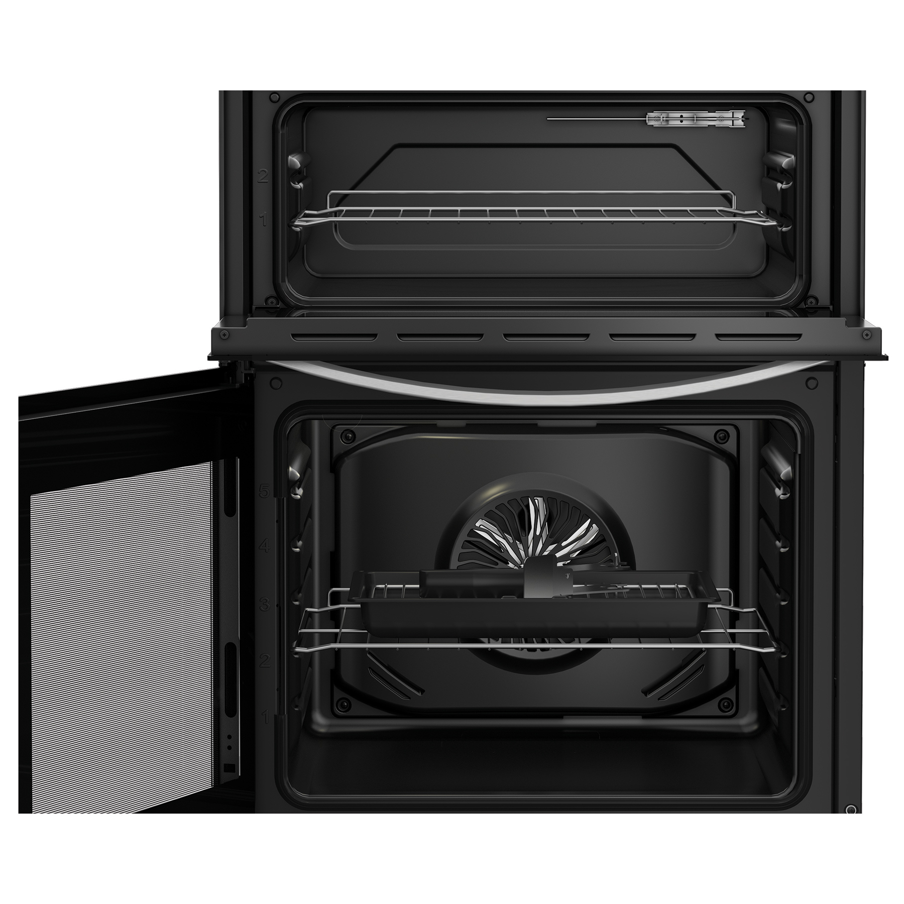 Indesit IDE6VMB 60cm Double Oven Electric Cooker in Black 4 Zone Ceram, photo 5