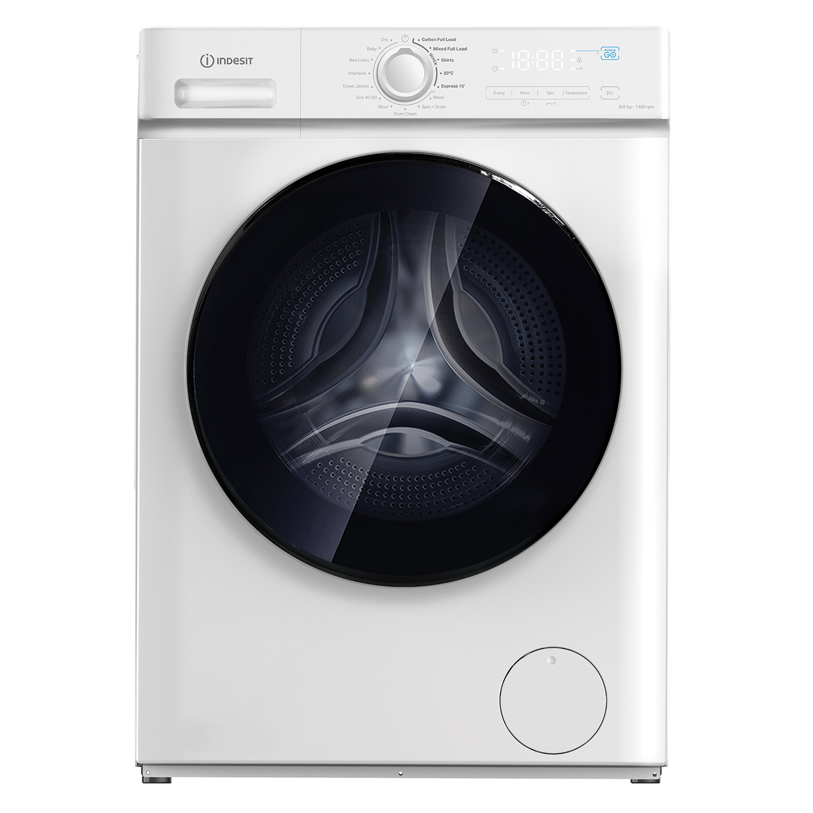 Indesit IDMA8564MY Washer Dryer in White 1400 Spin 8kg 5kg D Rated Pus