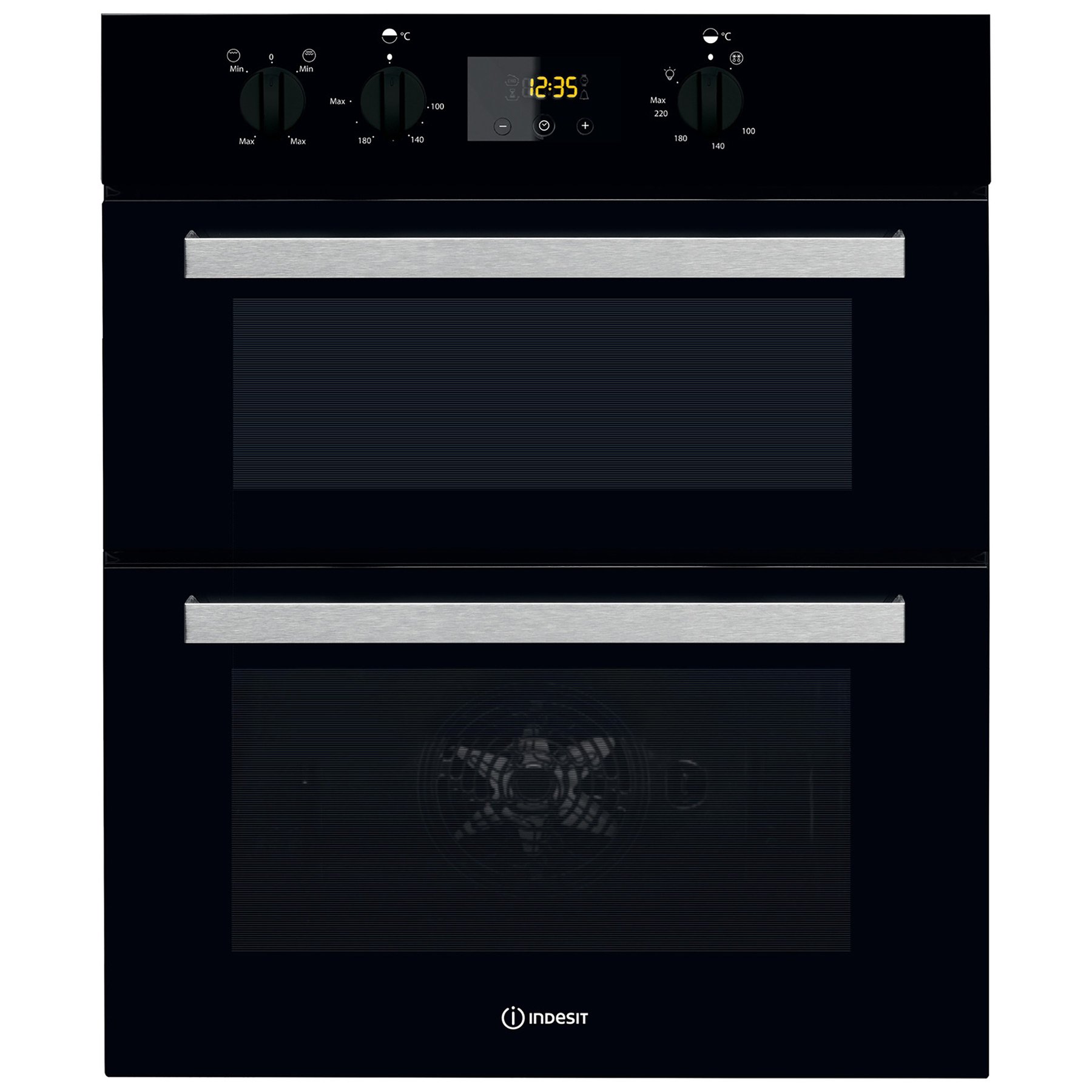 Image of Indesit IDU6340BL 60cm Built Under Double Electric Oven in Black