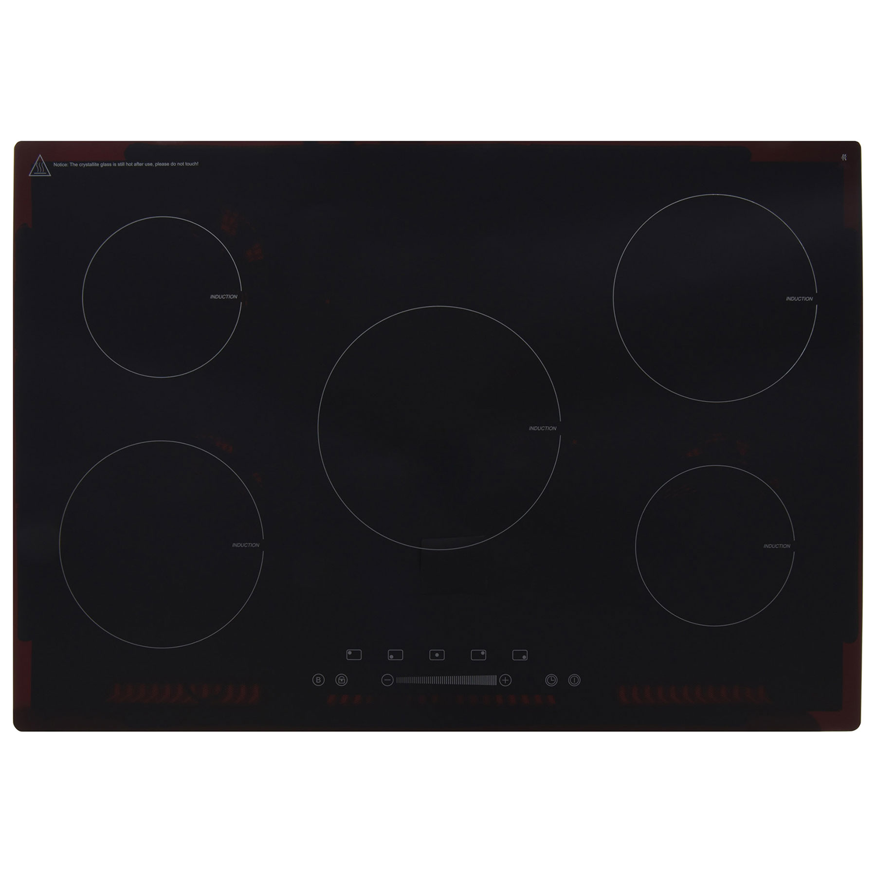 Image of Montpellier INT750 75cm 5 Zone Induction Hob in Black Glass Heat Boost