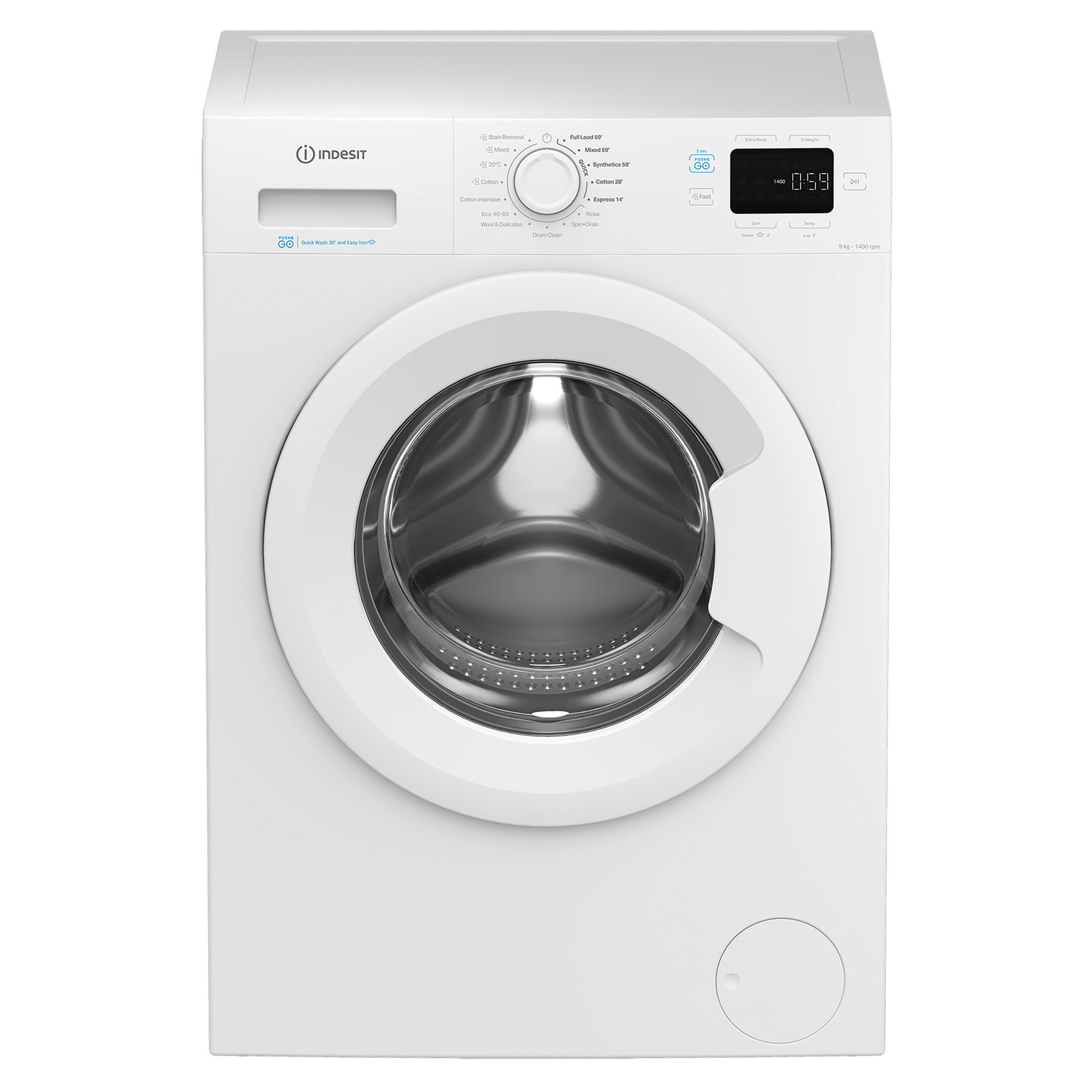 Indesit IP946PUSHGO 9kg 1400 Spin Washing Machine in White A Rated Ari, photo 2