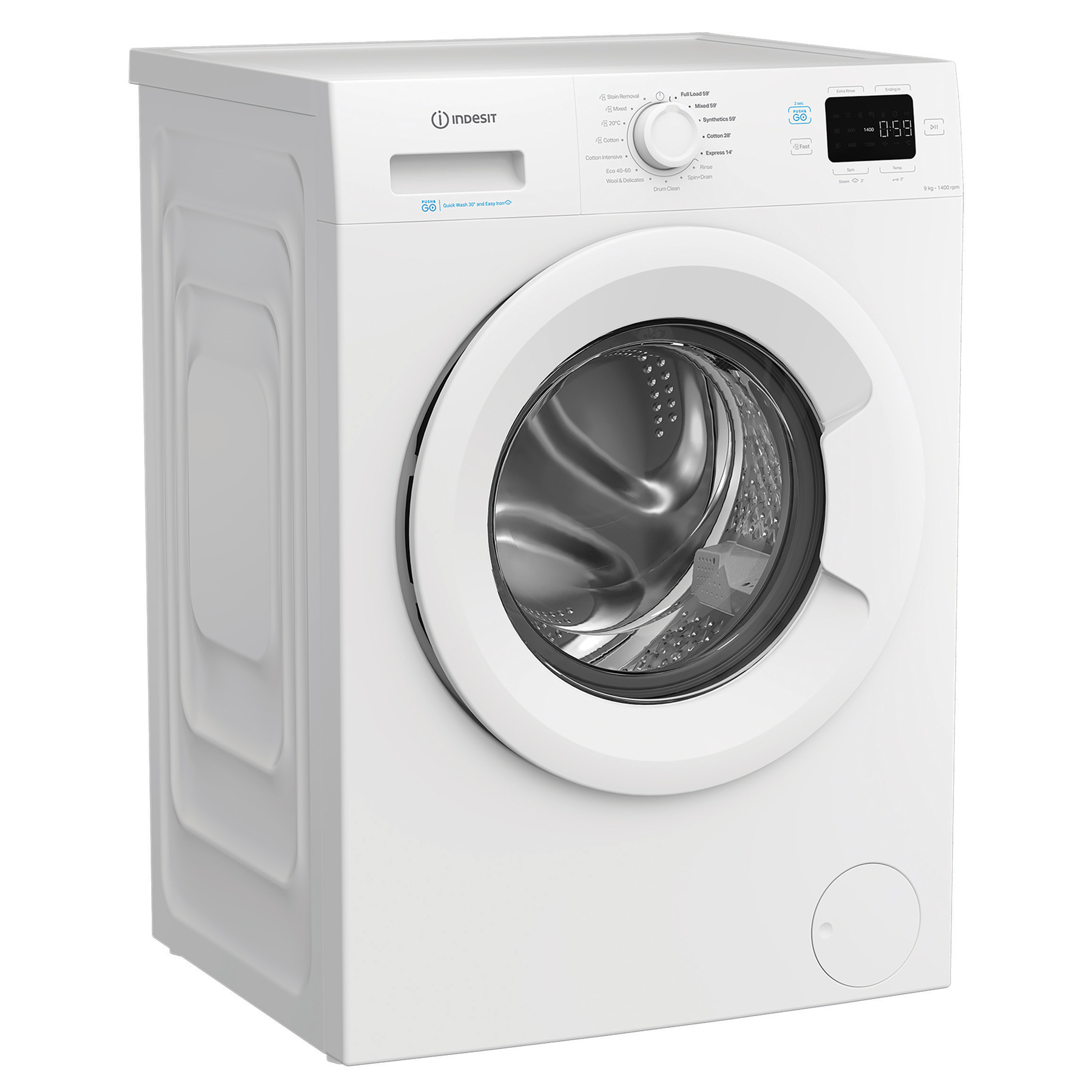 Indesit IP946PUSHGO 9kg 1400 Spin Washing Machine in White A Rated Ari, photo 3