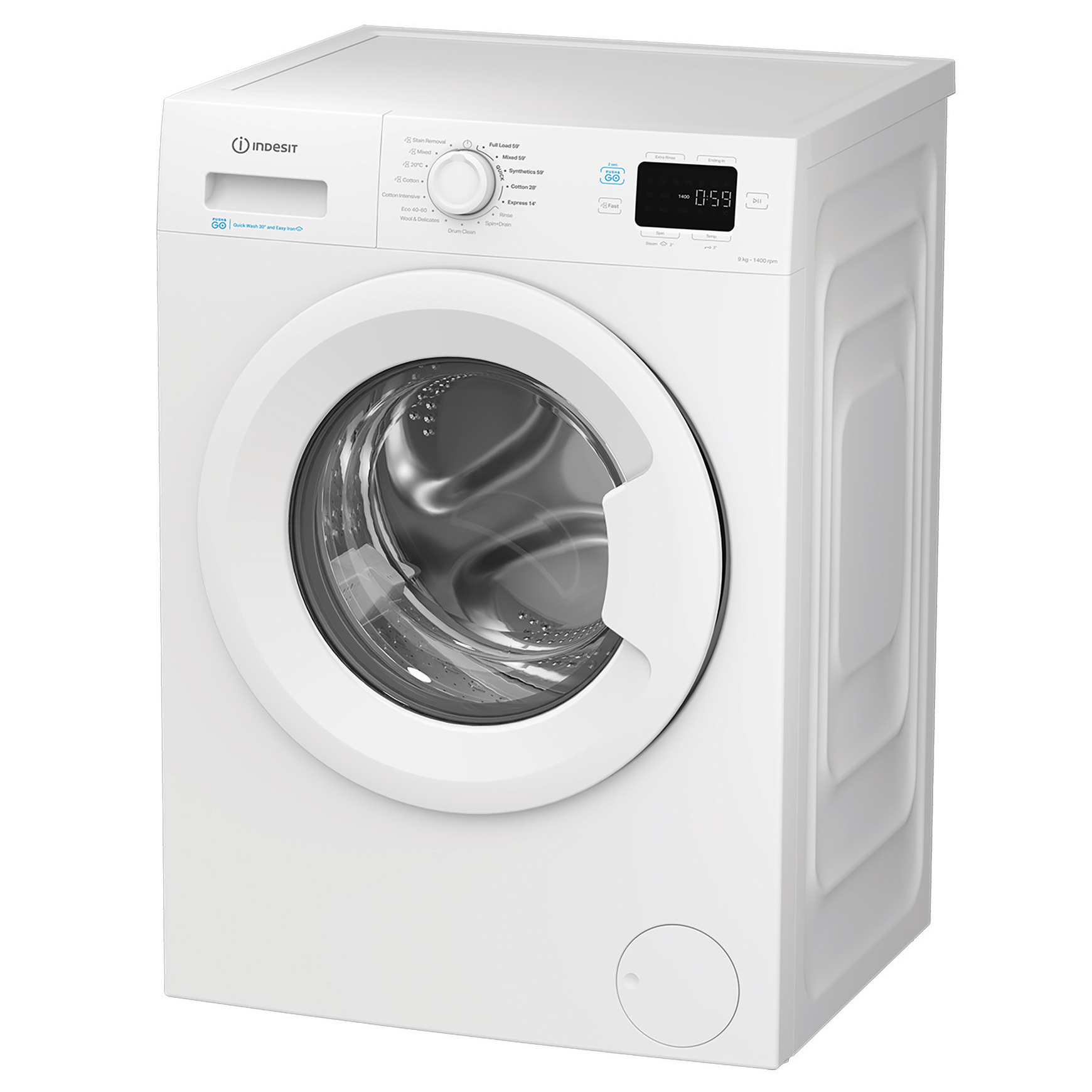 Indesit IP946PUSHGO 9kg 1400 Spin Washing Machine in White A Rated Ari, photo 4