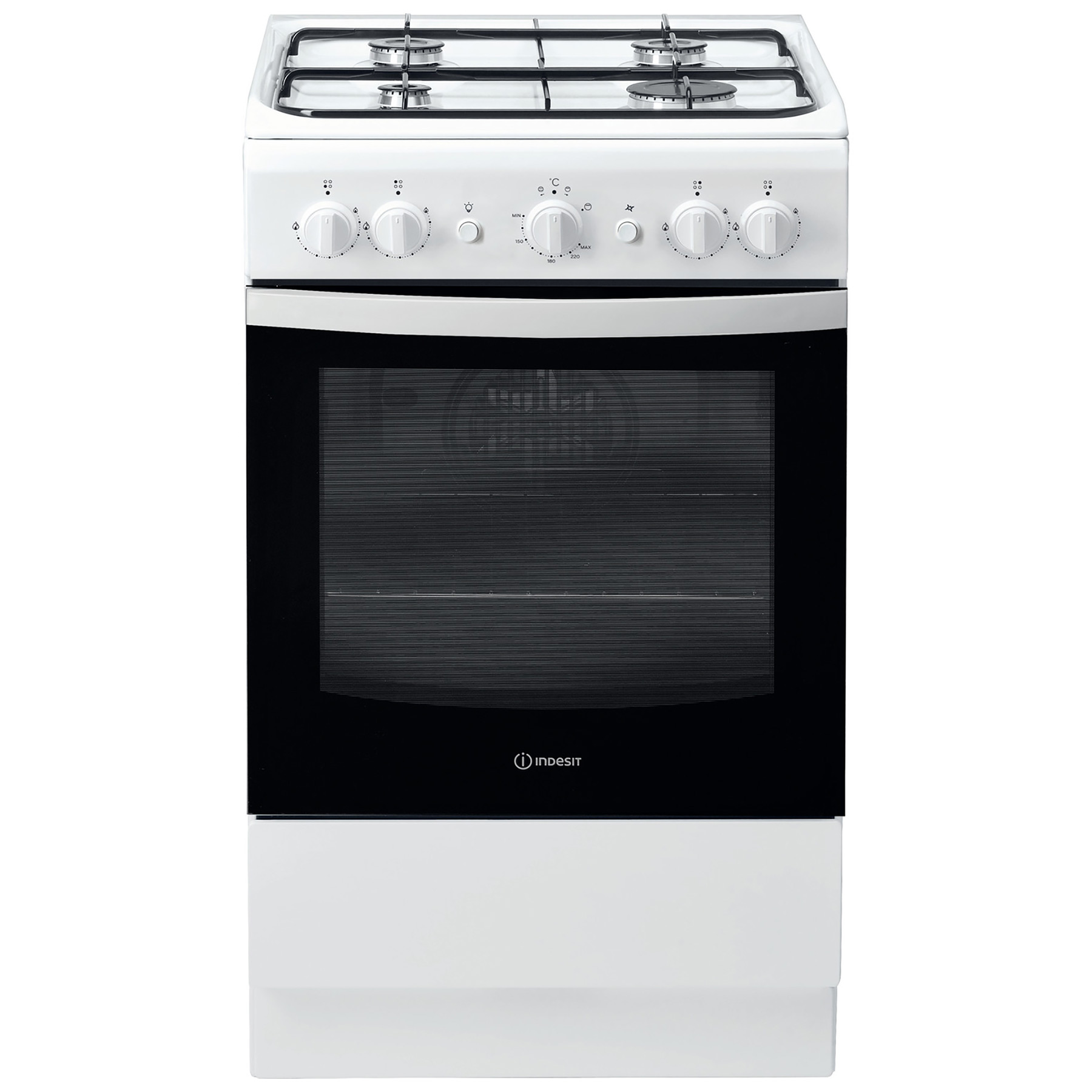 Image of Indesit IS5G1KMW 50cm Single Oven Gas Cooker in White 59 Litres