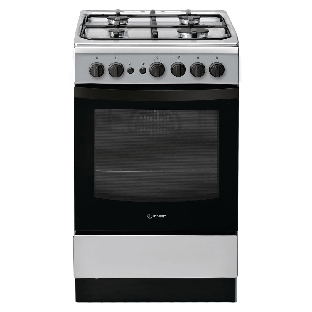 Image of Indesit IS5G1PMSS 50cm Single Oven Gas Cooker in Silver 59 Litres