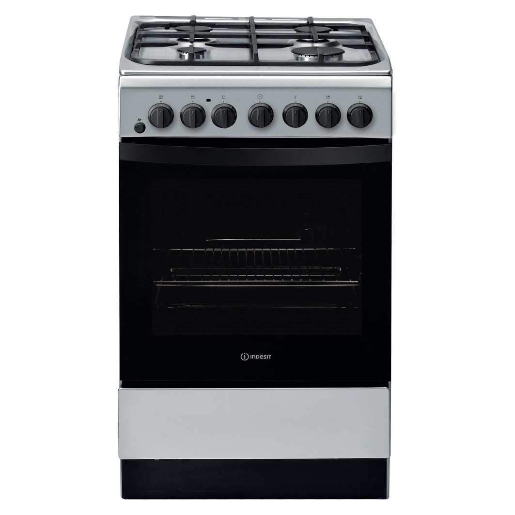 Indesit IS5G4PHSS 50cm Single Oven Dual Fuel Cooker in Stainless Steel