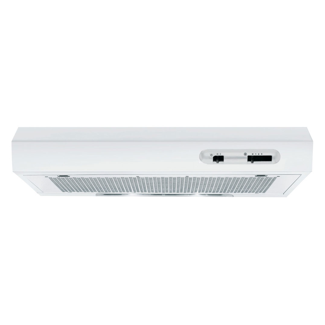 Indesit ISLK66FLSW 60cm Visor Cooker Hood in White 3 Speed Fan