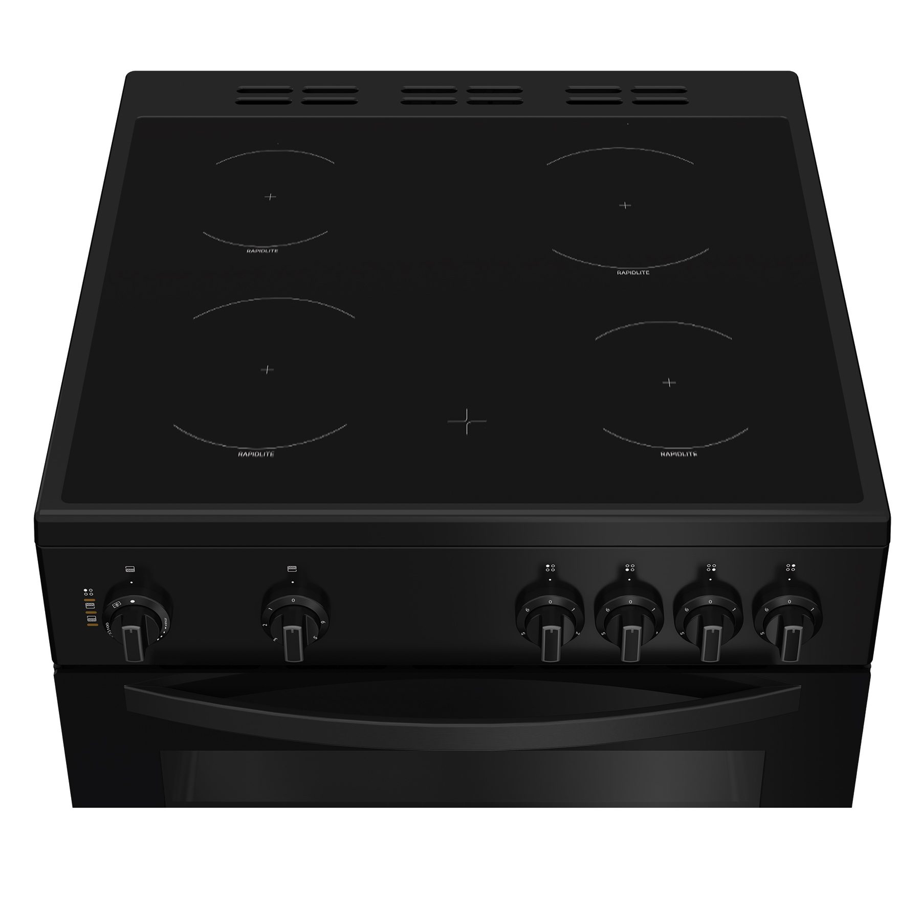 Indesit ITE6VMB 60cm Twin Cavity Electric Cooker in Black Ceramic Hob, photo 3