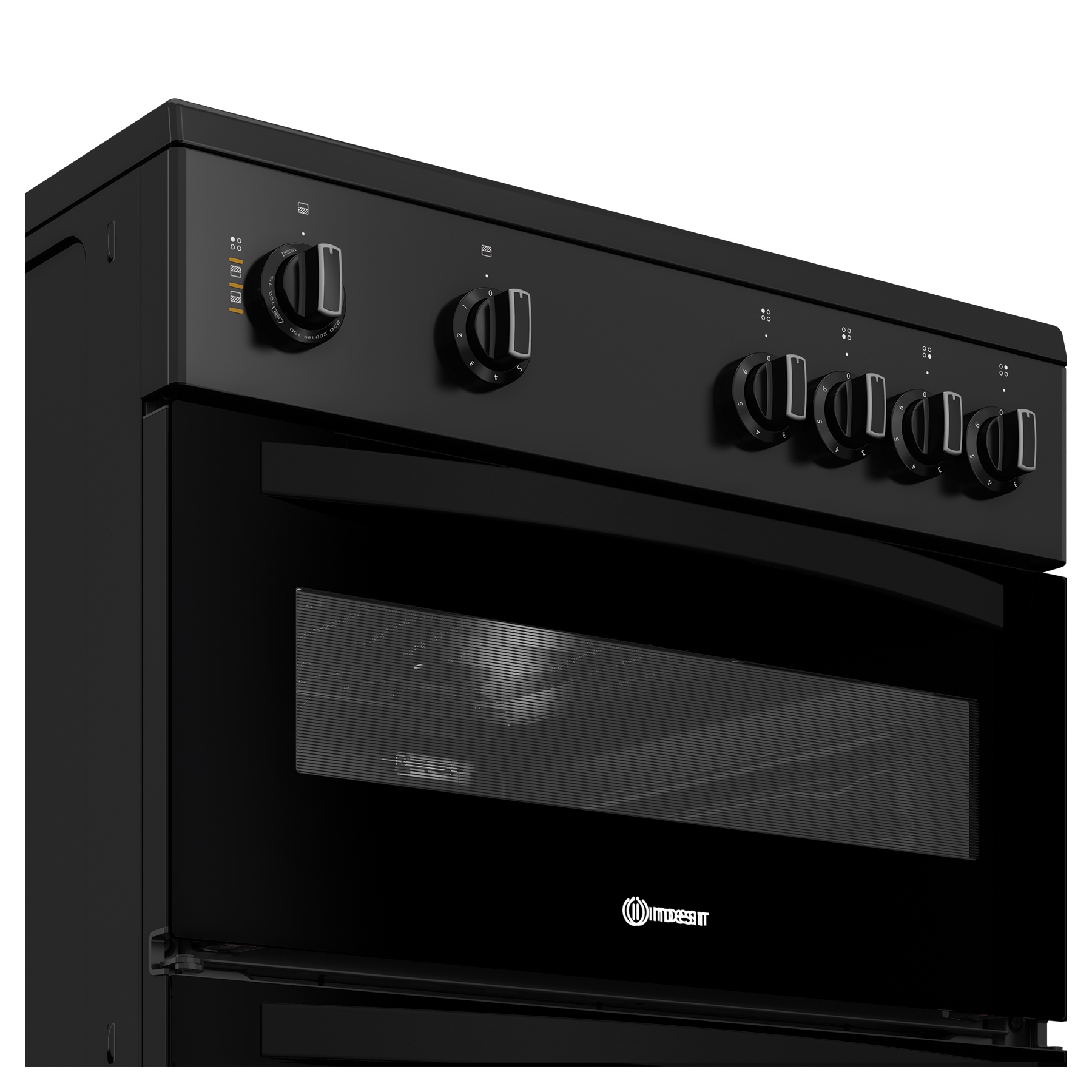 Indesit ITE6VMB 60cm Twin Cavity Electric Cooker in Black Ceramic Hob, photo 4
