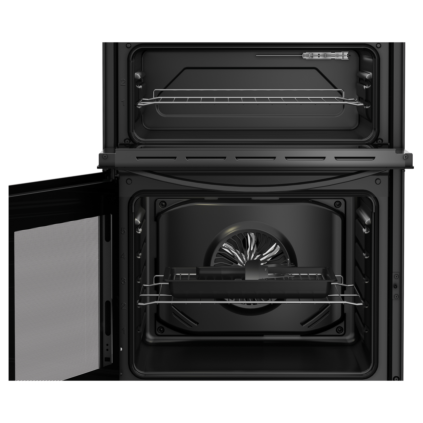 Indesit ITE6VMB 60cm Twin Cavity Electric Cooker in Black Ceramic Hob, photo 5