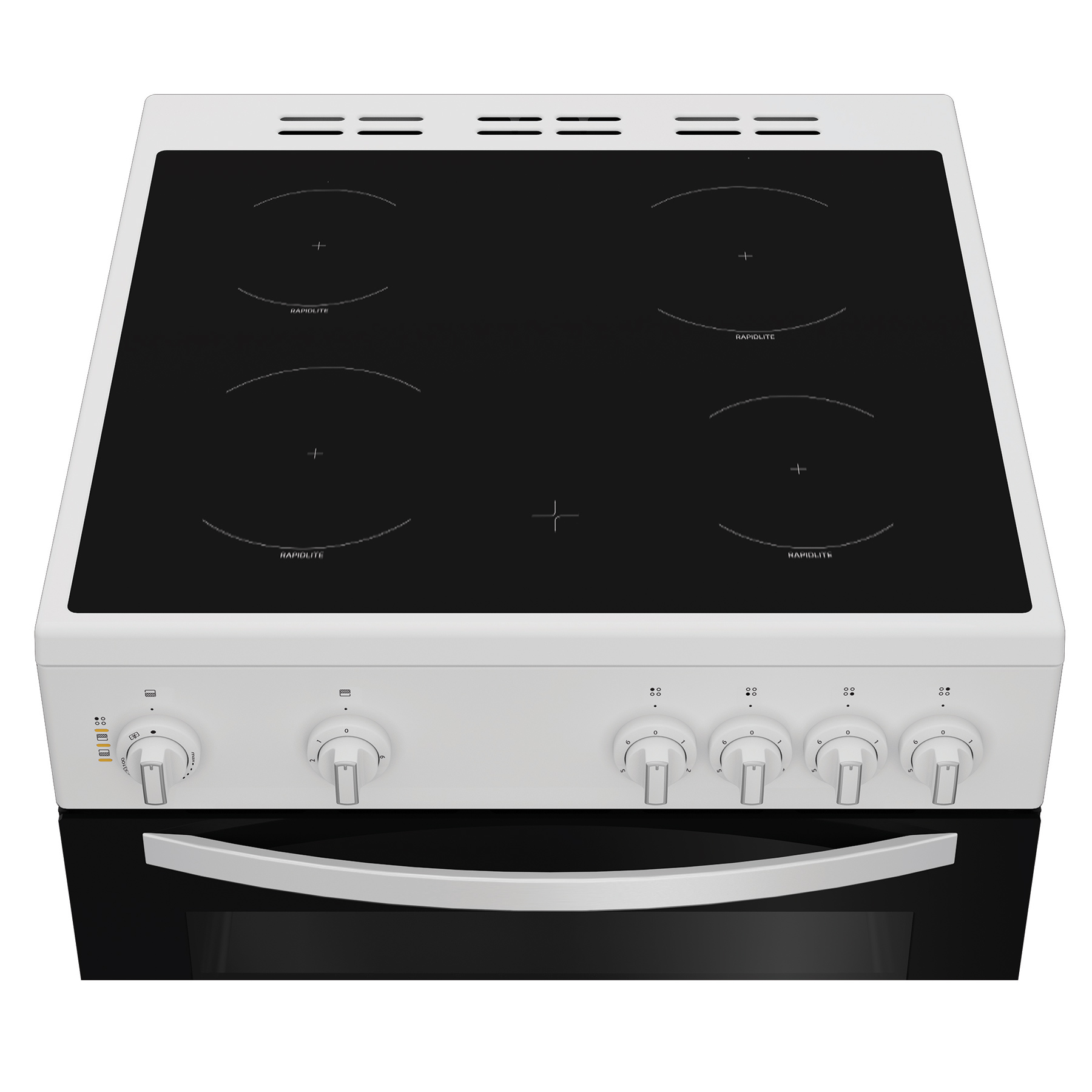 Indesit ITE6VMW 60cm Twin Cavity Electric Cooker in White Ceramic Hob, photo 3