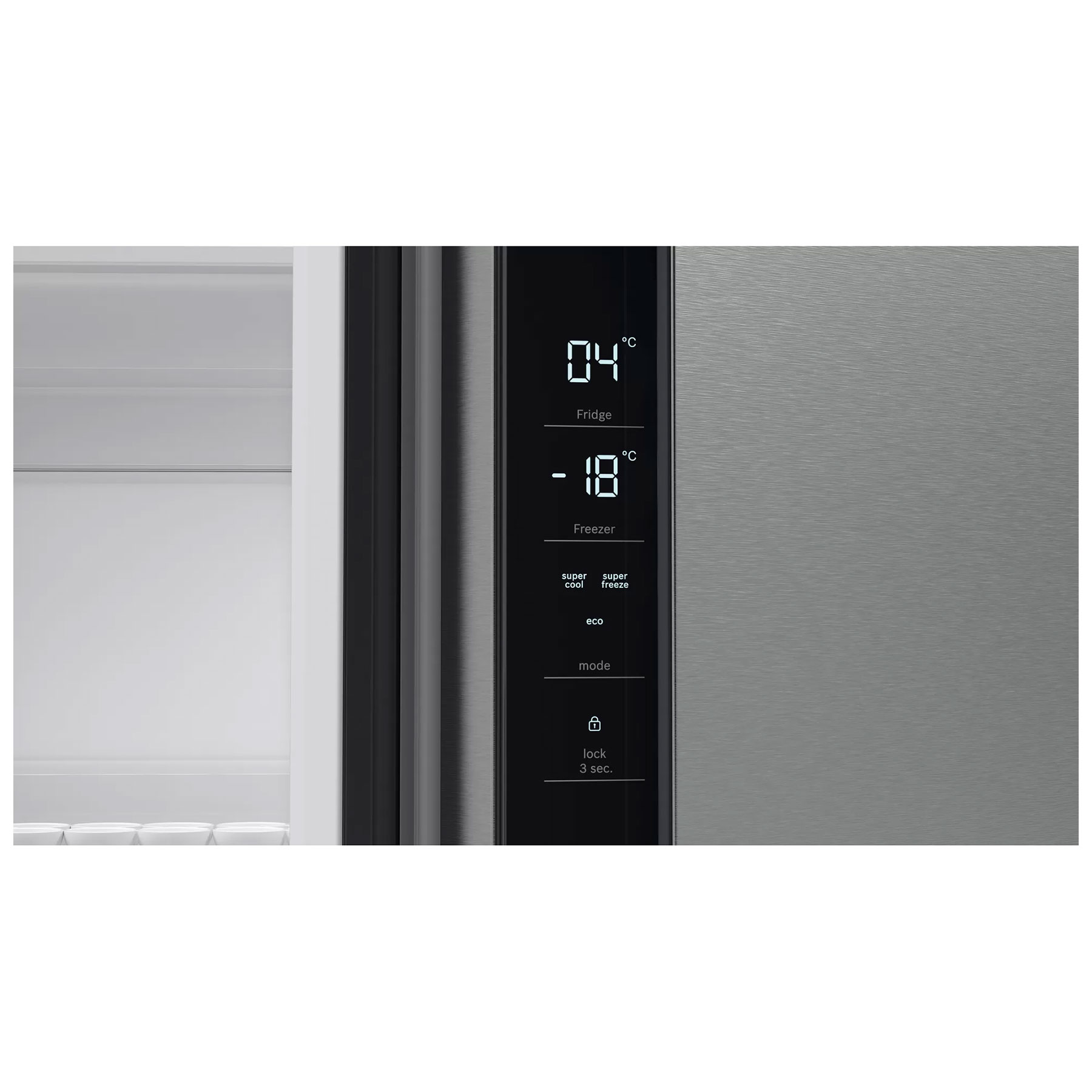 Bosch KFN96VPEAG Series 4 American Fridge Freezer in Brushed Steel Fro, photo 3