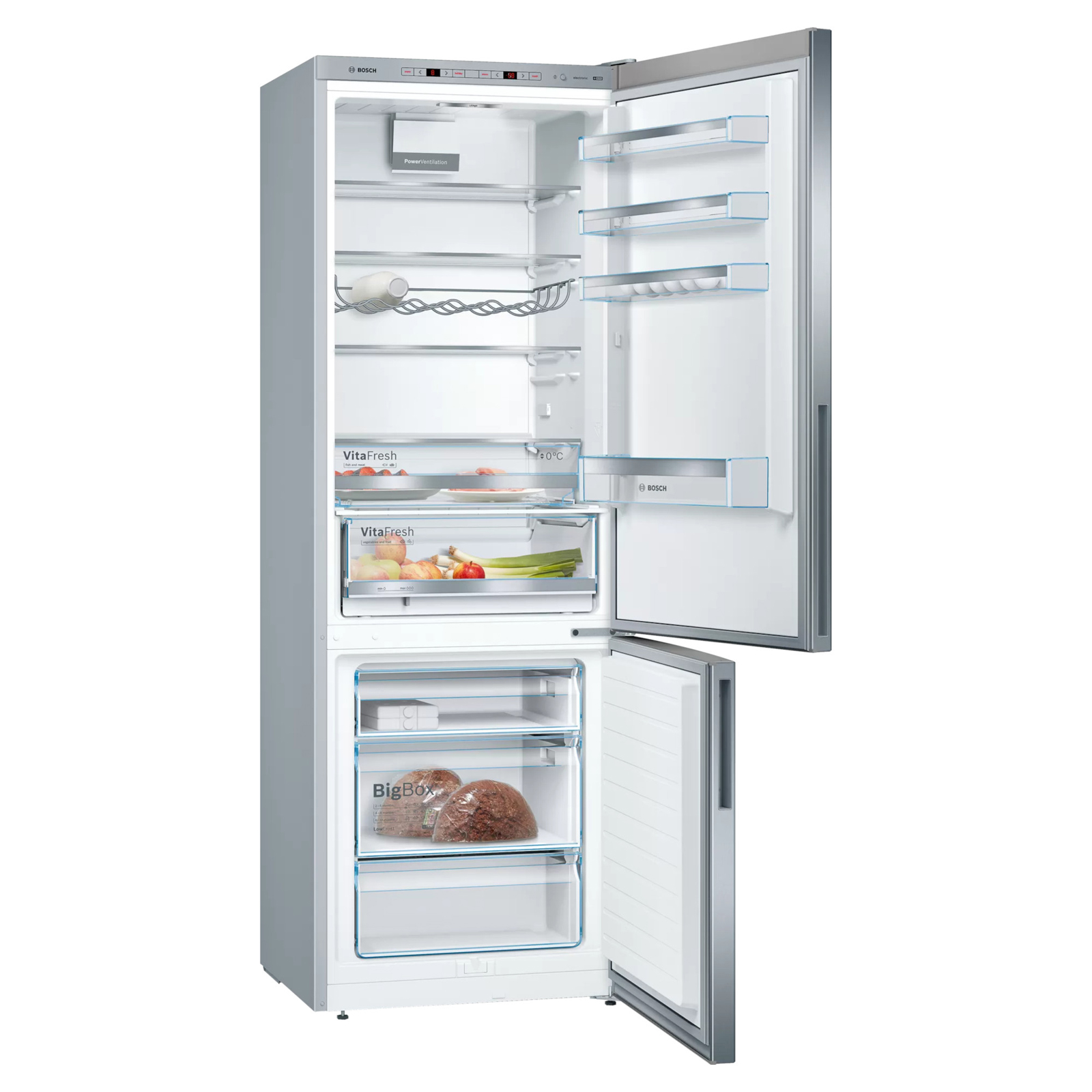 Bosch KGE49AICAG Series 6 201cm High 70 30 Fridge Freezer in Stainless, photo 2