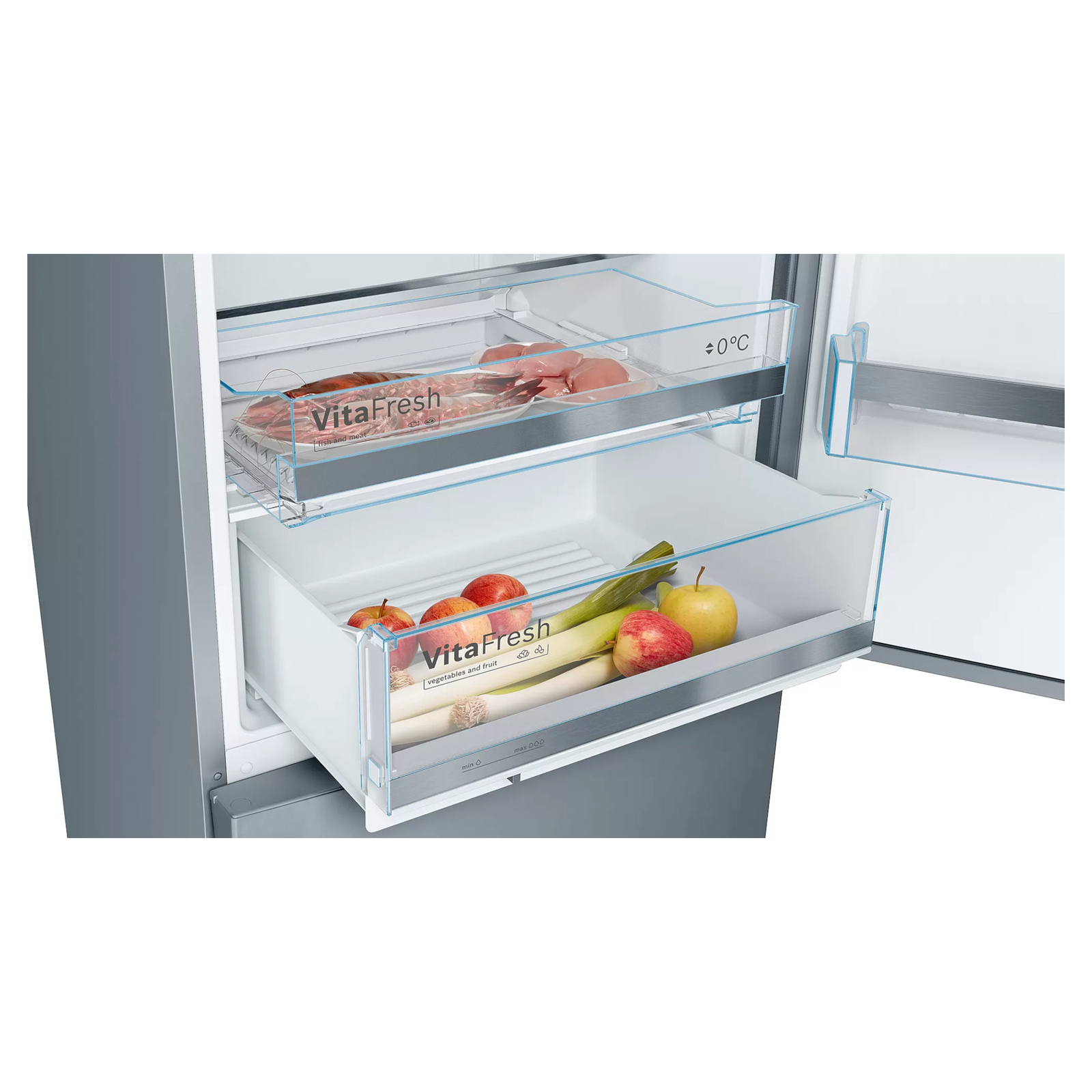 Bosch KGE49AICAG Series 6 201cm High 70 30 Fridge Freezer in Stainless, photo 3