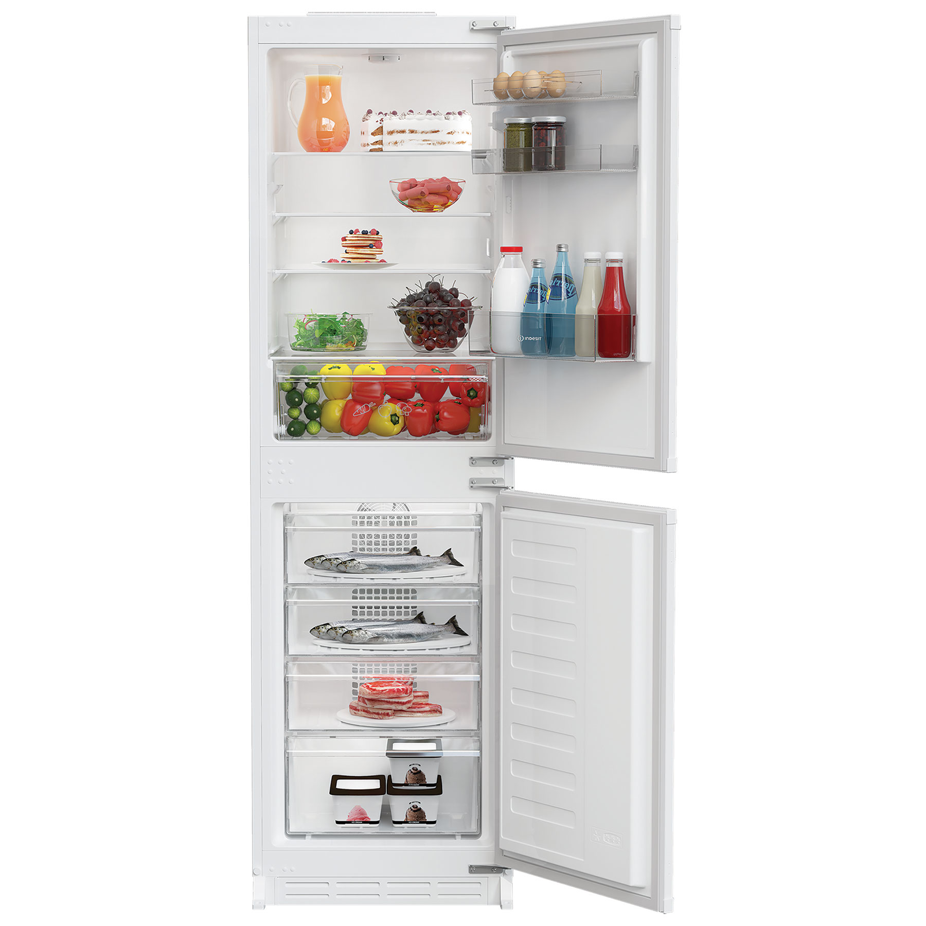 Indesit KINH1261B Integrated 50 50 Frost Free Fridge Freezer 177cm Hig