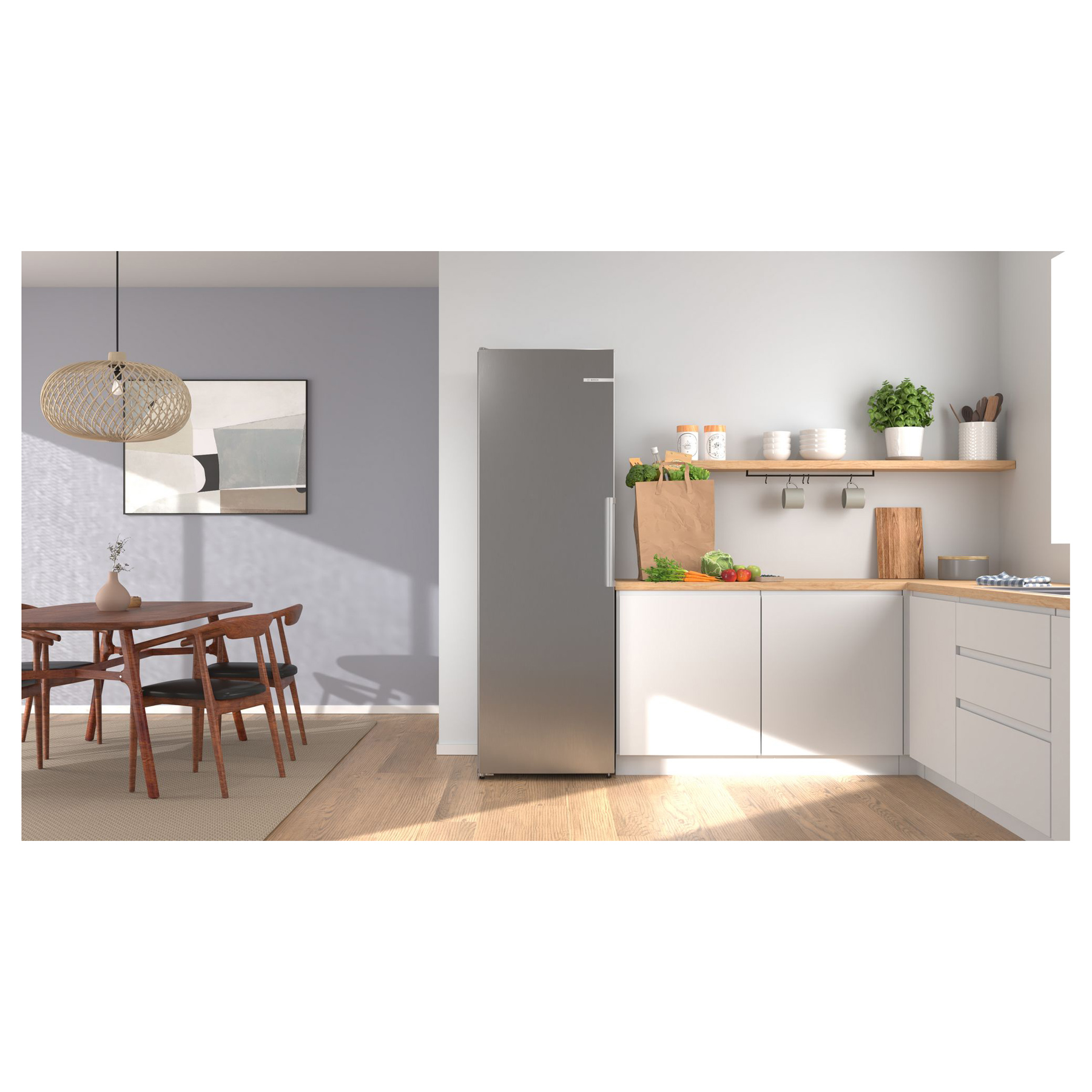 Bosch KSN36VLDGG Series 4 186cm High Fridge in Stainless Steel Look 60, photo 4